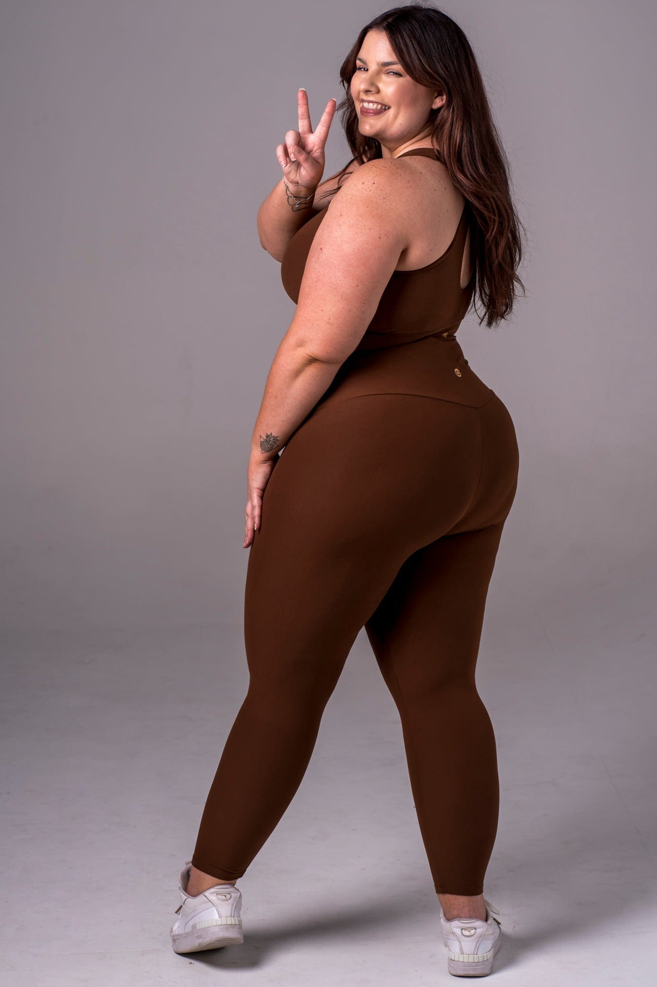 Chocolate Dynamic High Waisted Ankle Biter Leggings