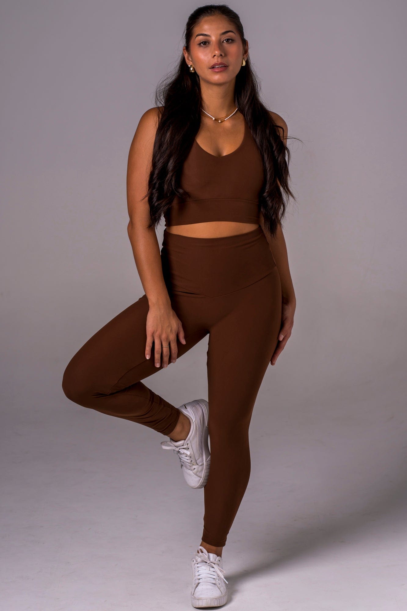 Chocolate Dynamic High Waisted Ankle Biter Leggings