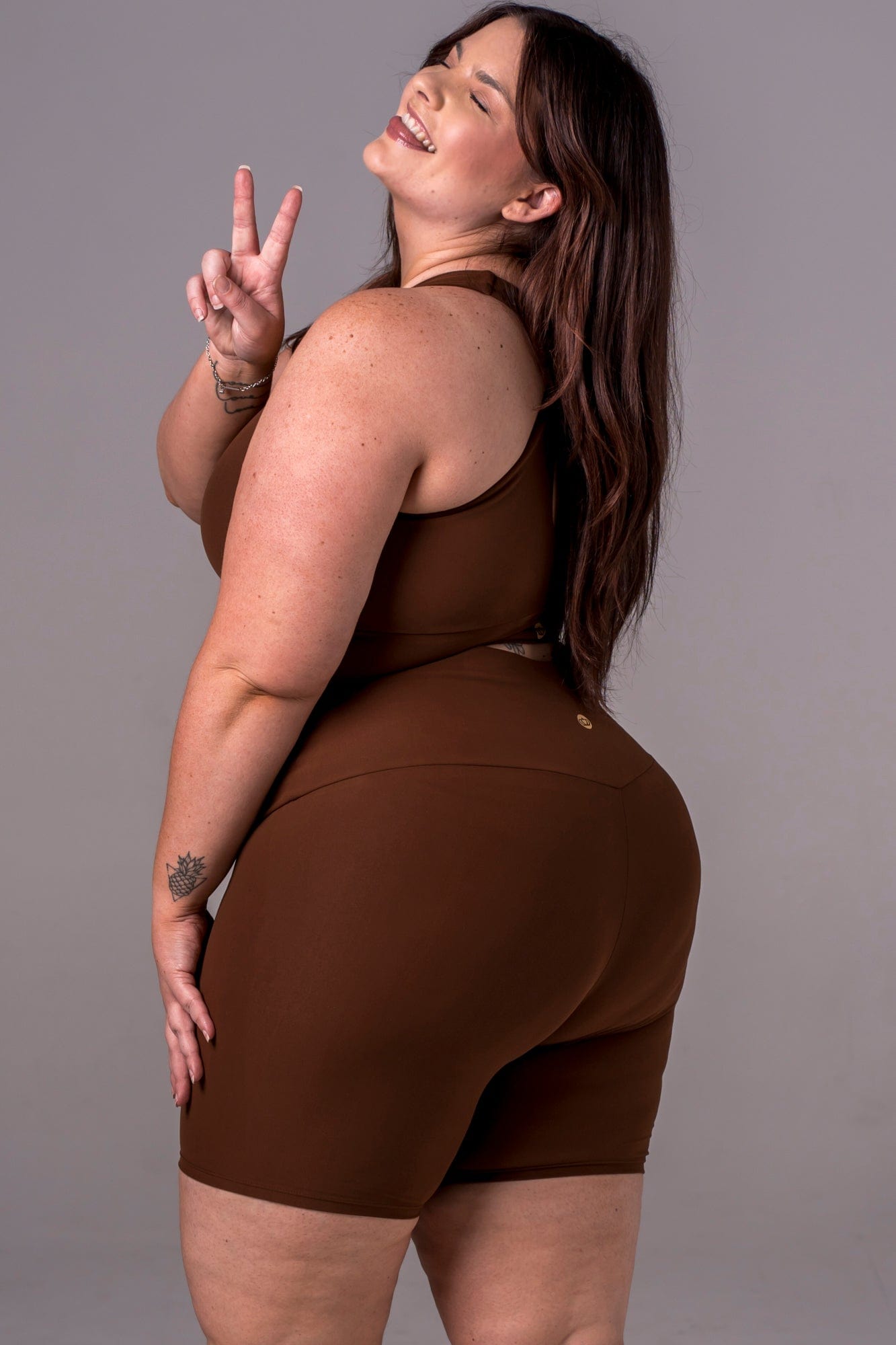 Chocolate Dynamic High Waisted Booty Shorts