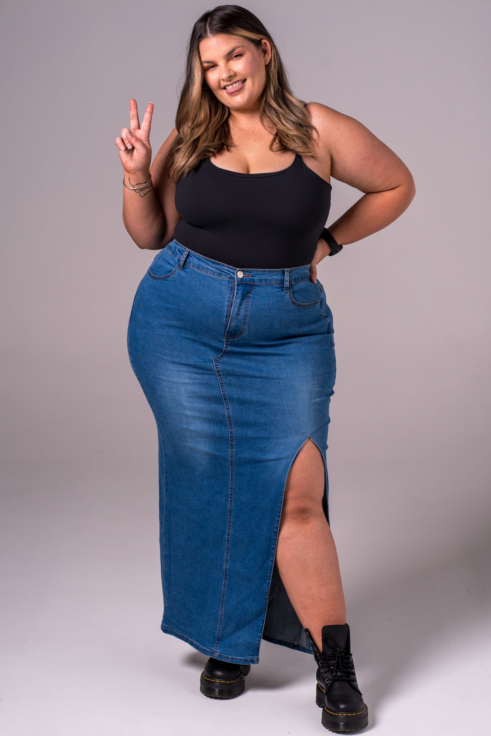 Classic Denim Skirt - Maxi