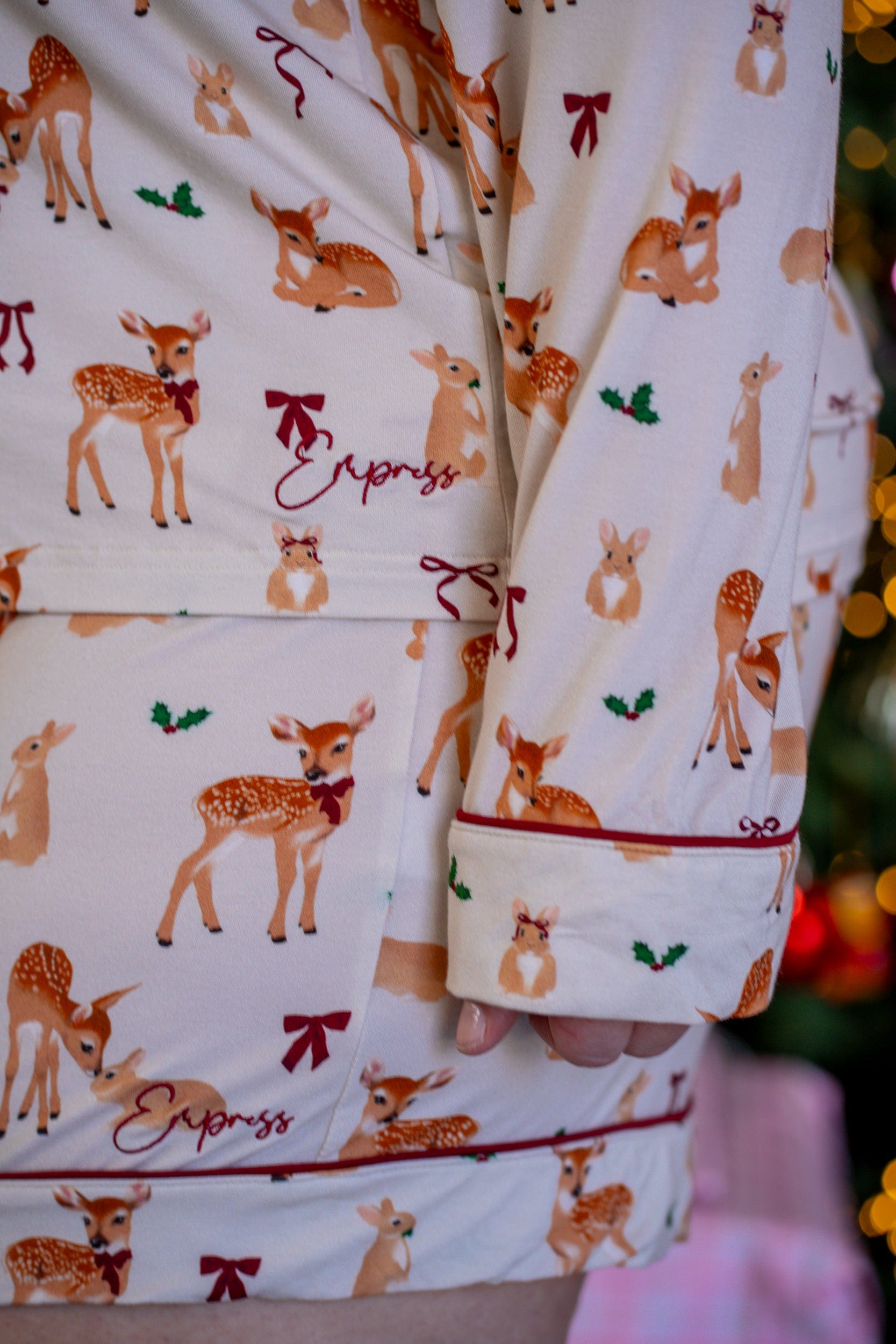 Deer Santa Bamboo Pyjama Long Sleeve Shirt