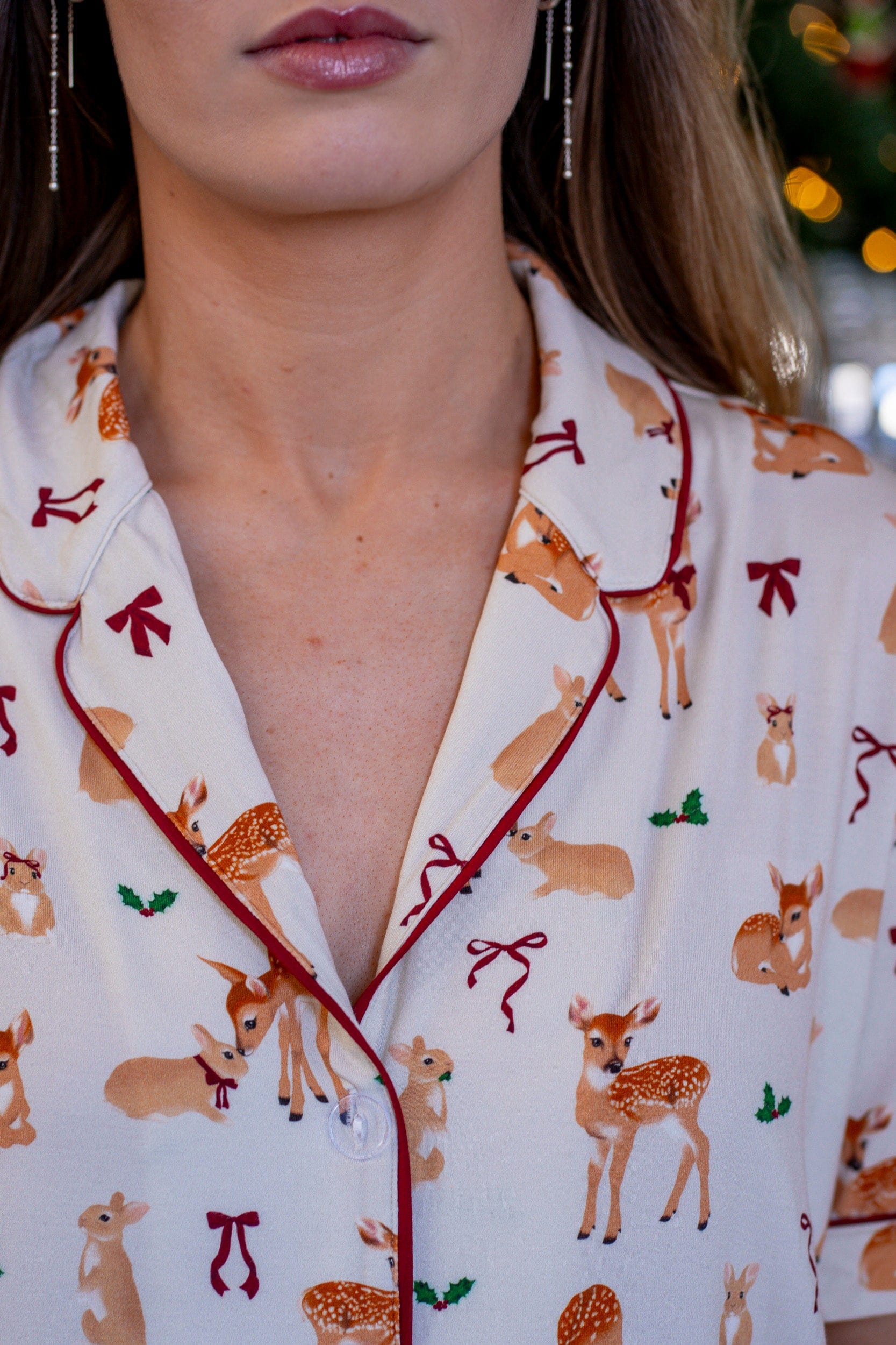 Deer Santa Bamboo Pyjama Shirt