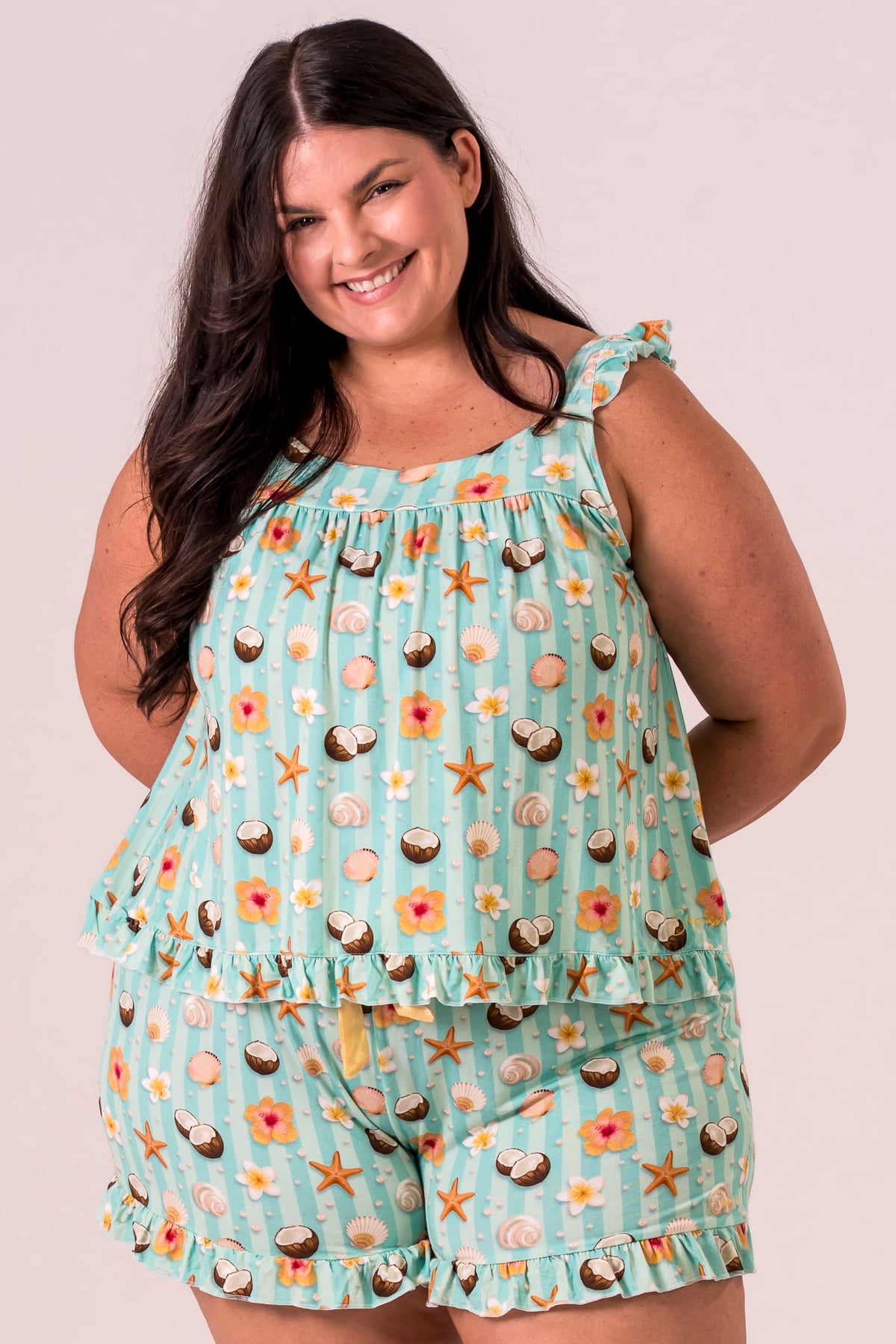 Endless Summer Bamboo Frill Pyjama Shirt
