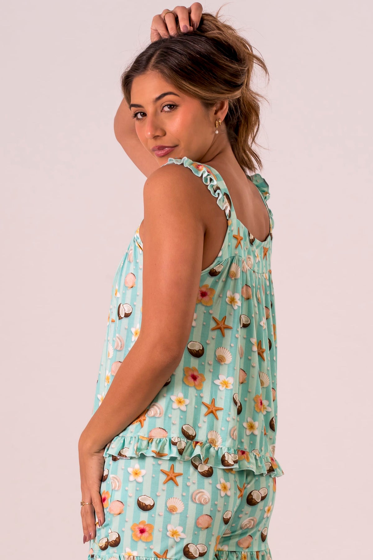 Endless Summer Bamboo Frill Pyjama Shirt