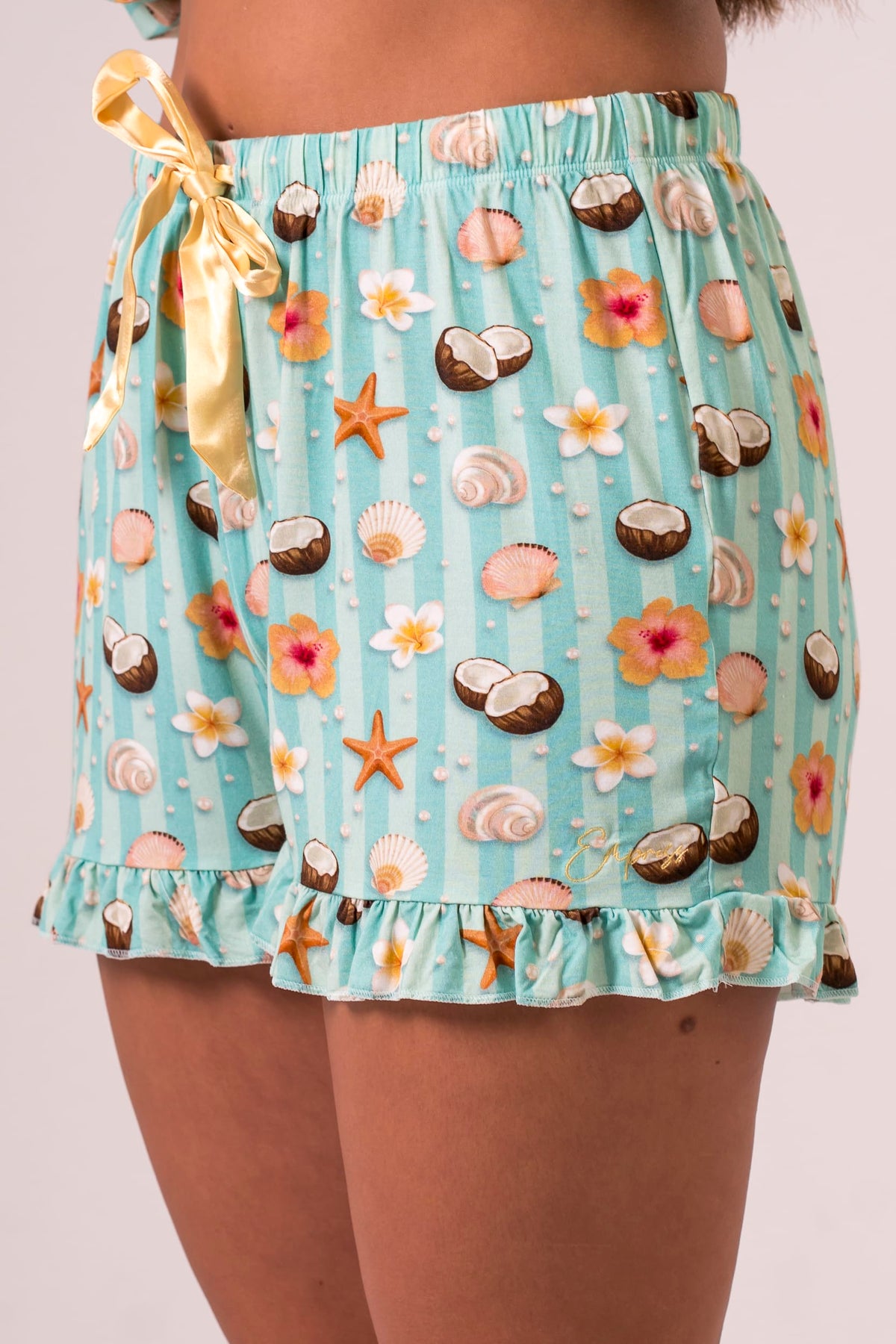 Endless Summer Bamboo Frill Pyjama Shorts
