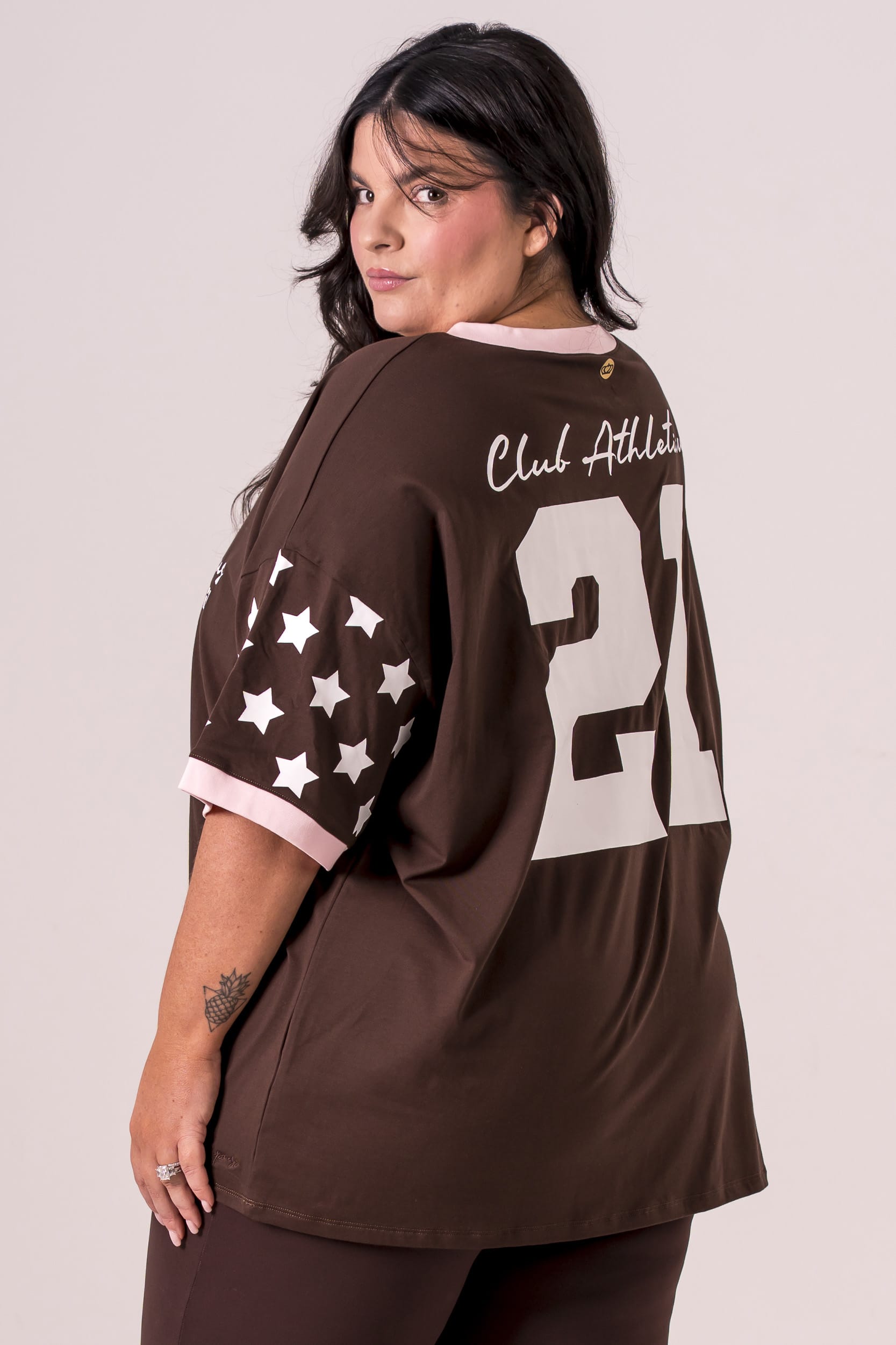 Espresso Club V Neck Oversized T-Shirt