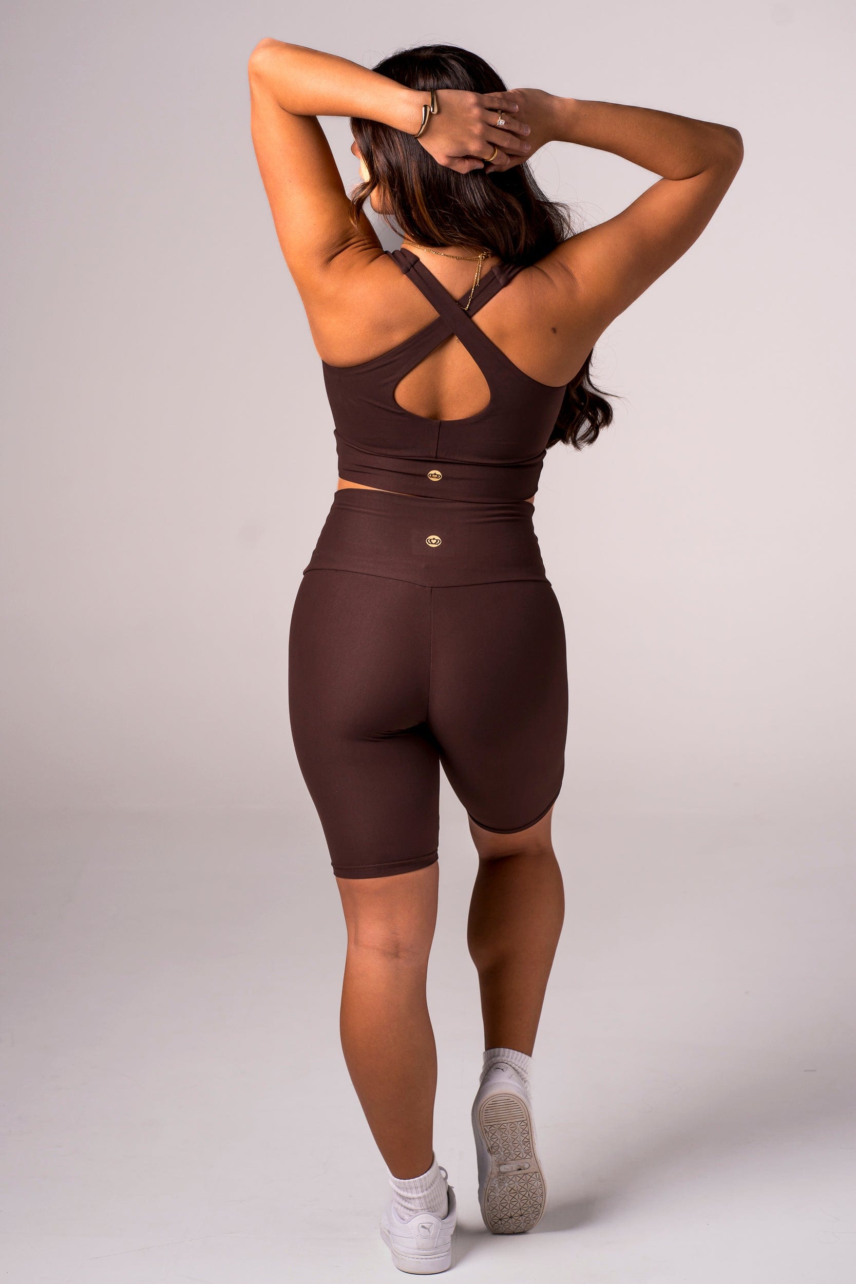 Espresso Dynamic High Waisted Bike Shorts