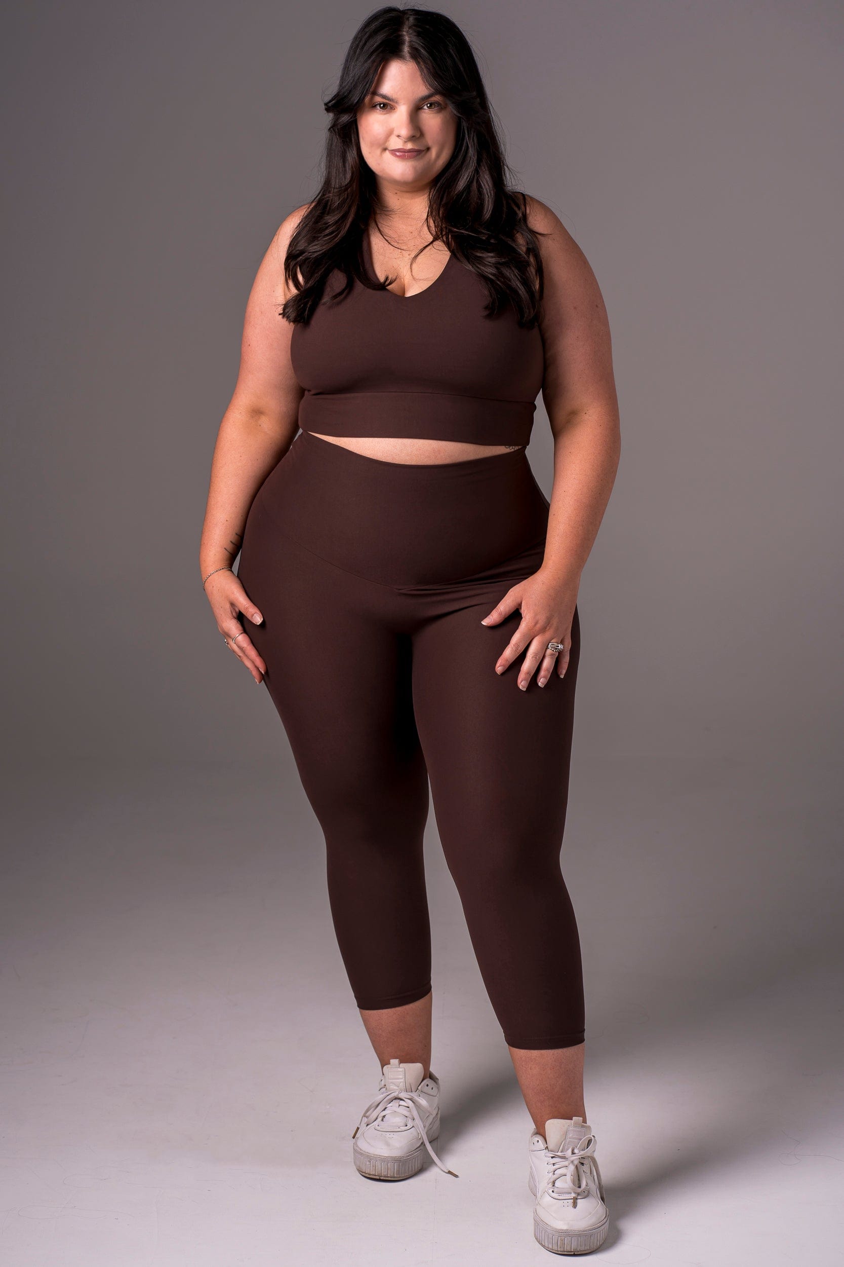 Espresso Dynamic High Waisted Capri Leggings