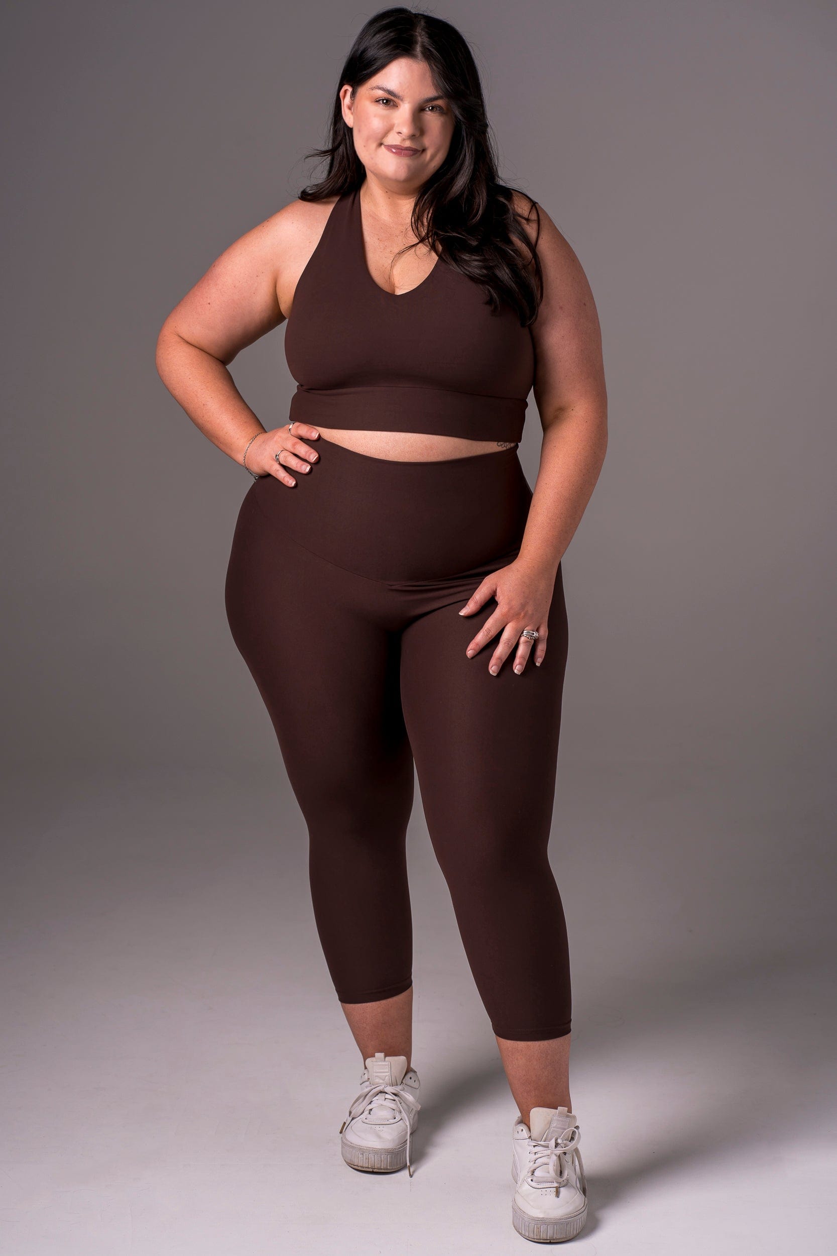 Espresso Dynamic High Waisted Capri Leggings