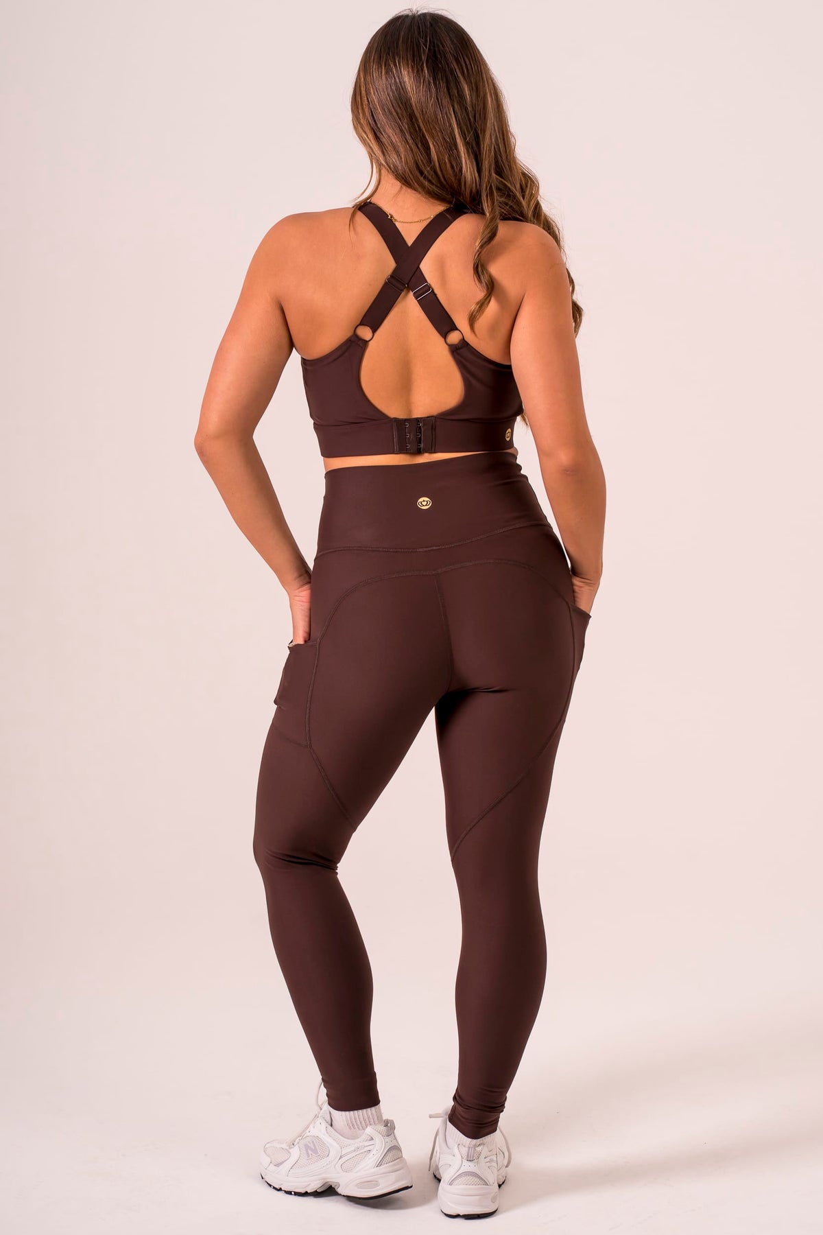 Espresso Dynamic High Waisted Pocket Shaper Ankle Biter Leggings