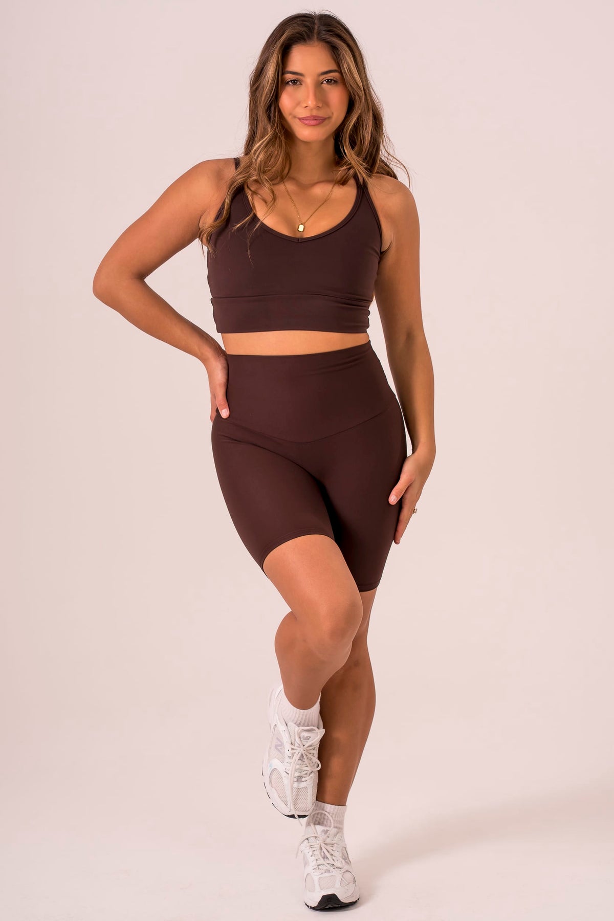 Espresso Dynamic Pocket Band Booty Shorts