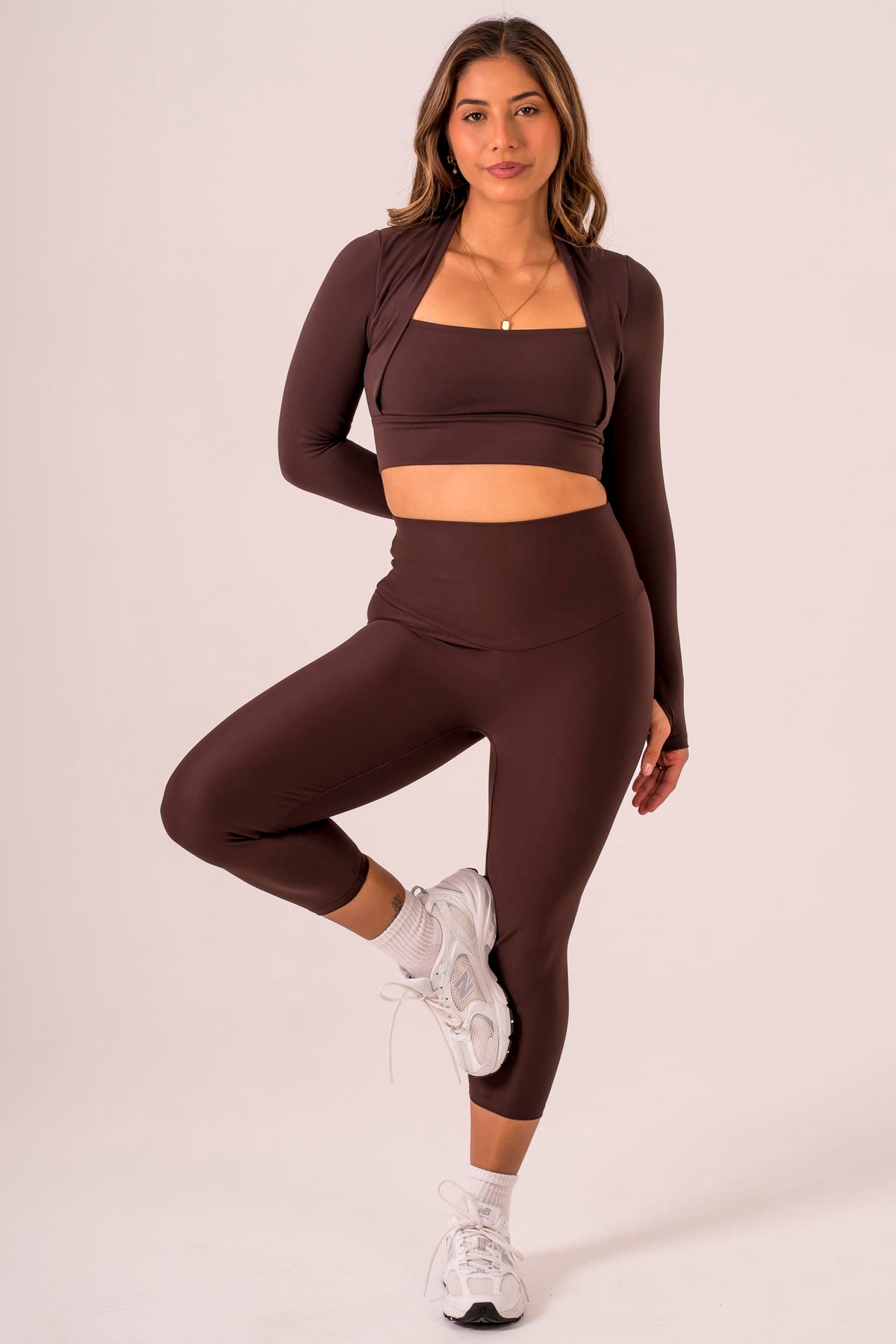Espresso Dynamic Pocket Band Capri Leggings