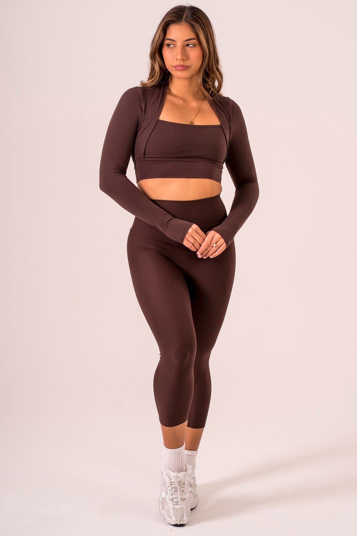 Espresso Dynamic Pocket Band Capri Leggings