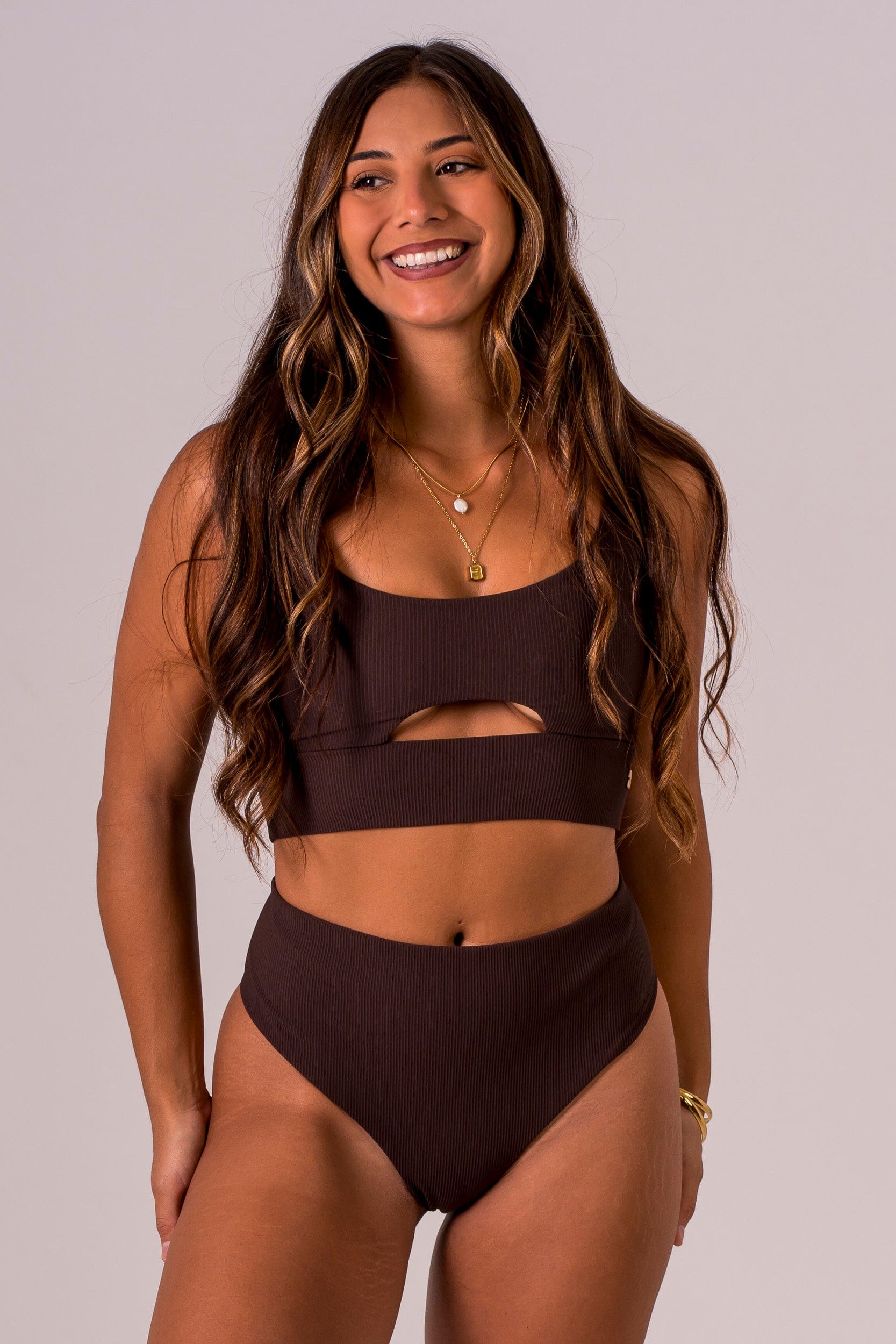 Espresso High Waisted Bikini Bottoms