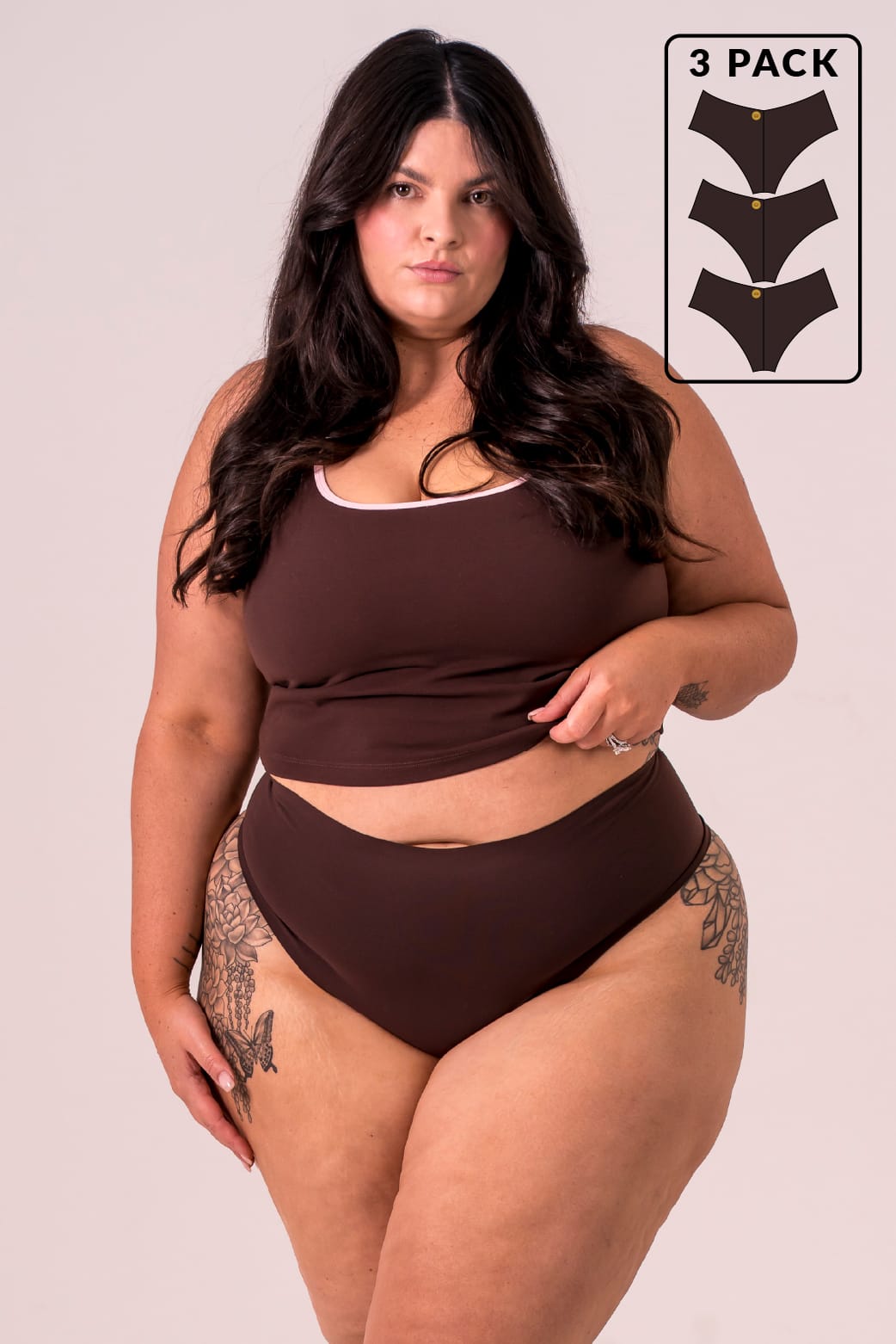 Espresso Luxe High Waisted Underwear 3 Pack