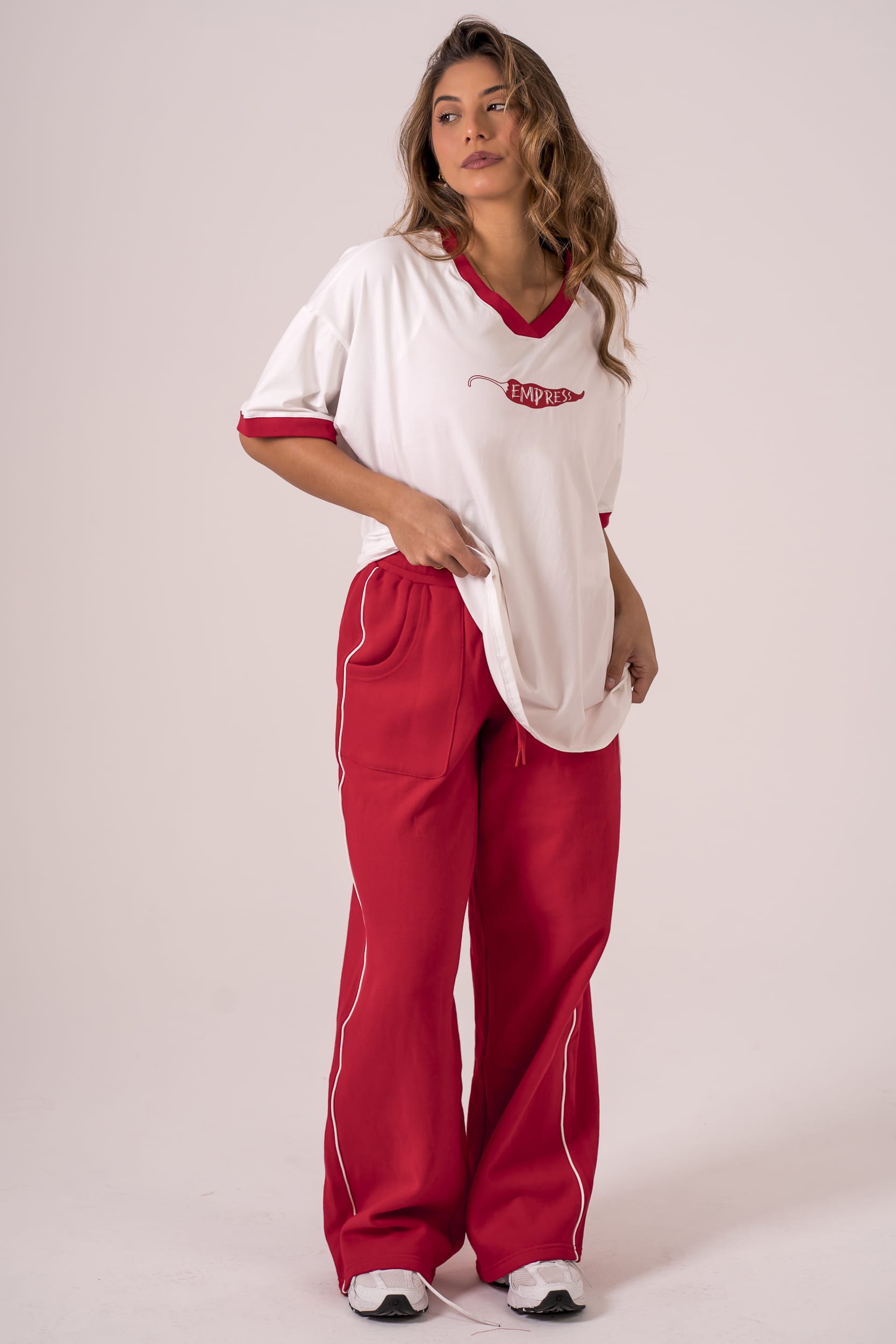 Extra Spicy V Neck Oversized T-Shirt