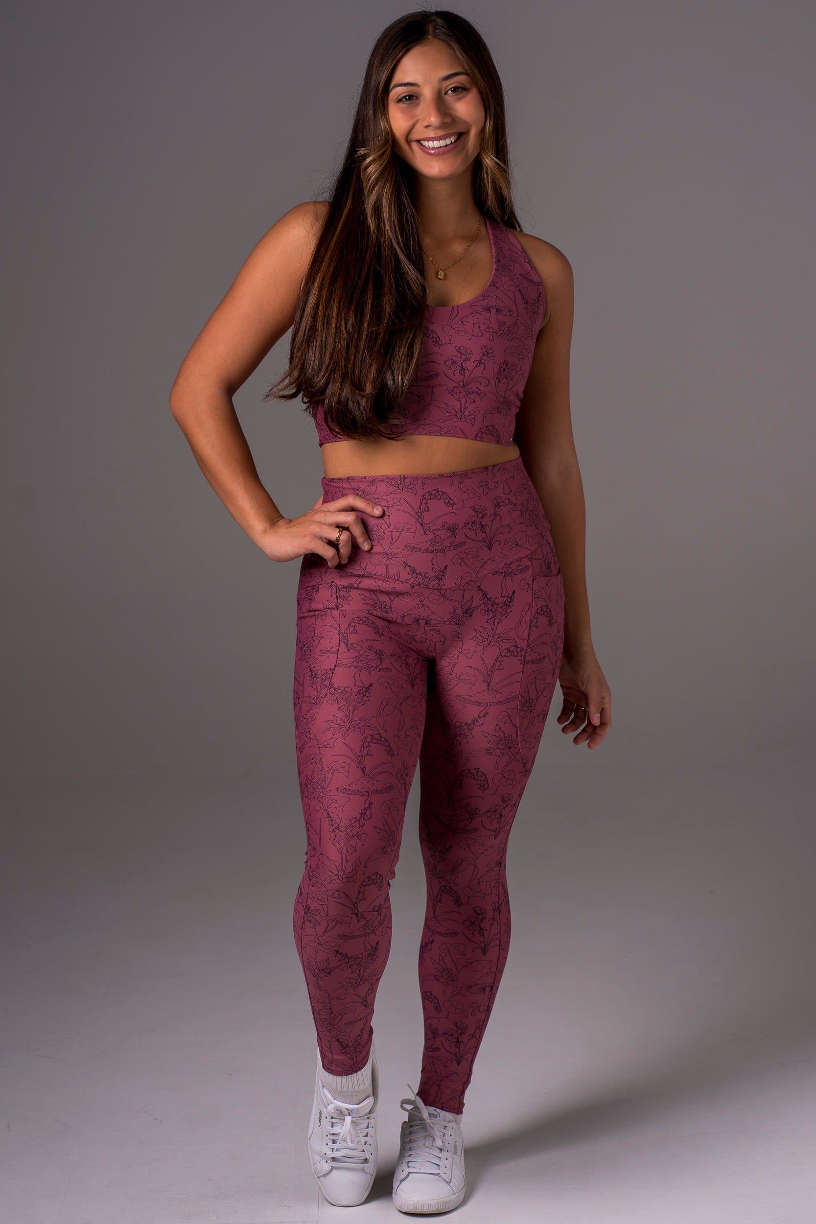 Fairy Garden Dynamic High Waisted Pocket Ankle Biter Leggings