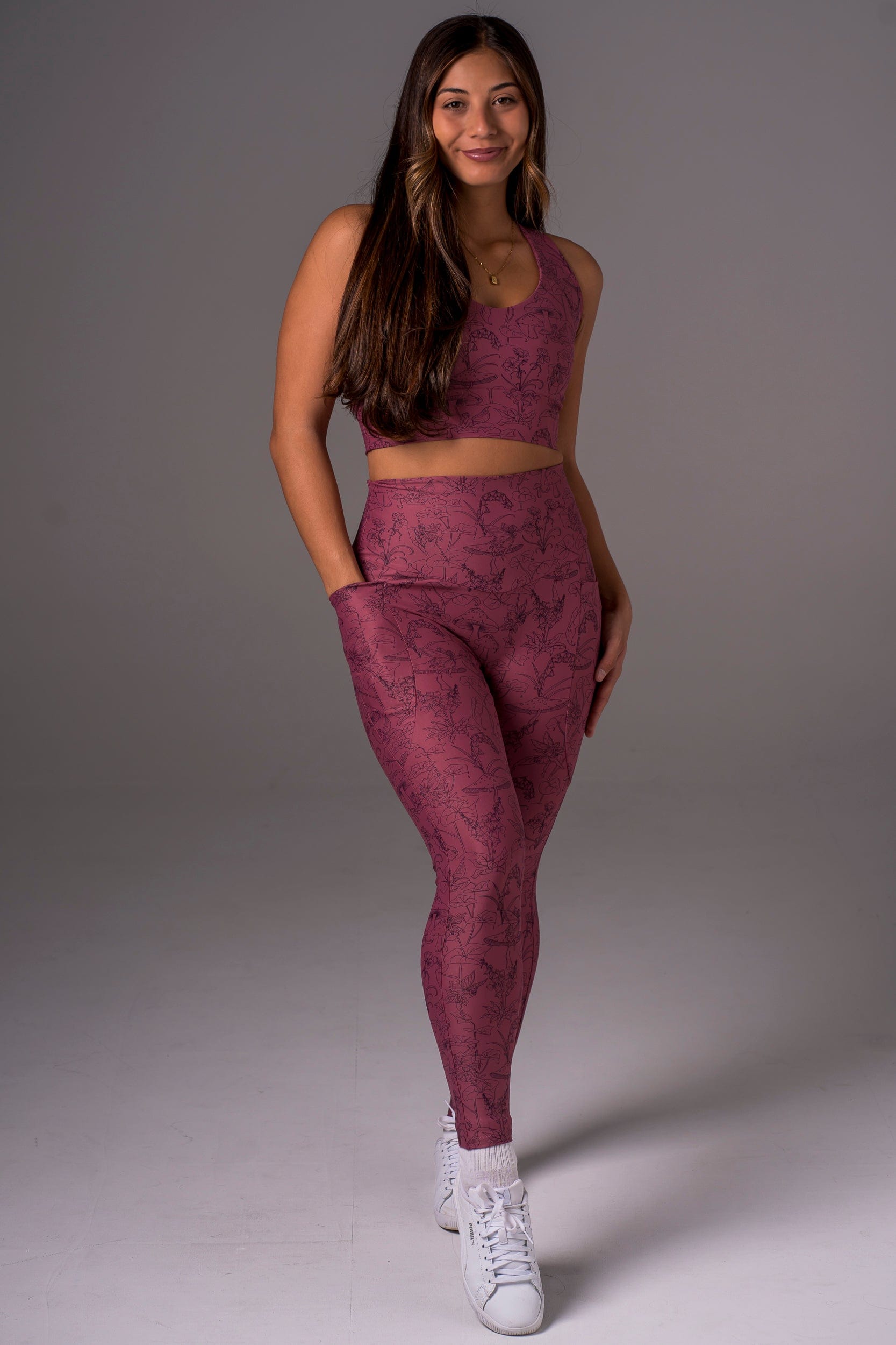 Fairy Garden Dynamic High Waisted Pocket Ankle Biter Leggings
