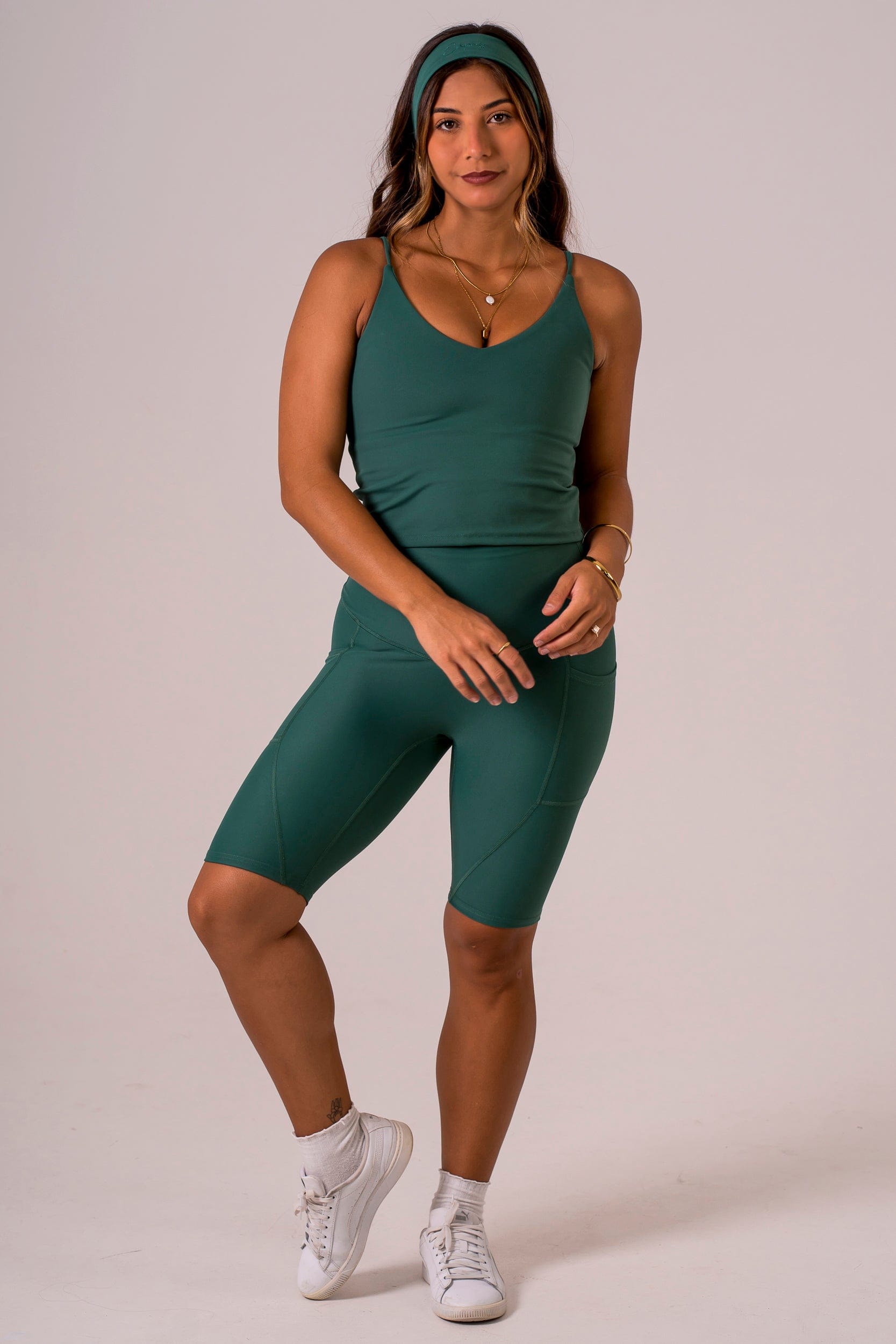 Forest Dynamic High Waisted Pocket Shaper Bike Shorts