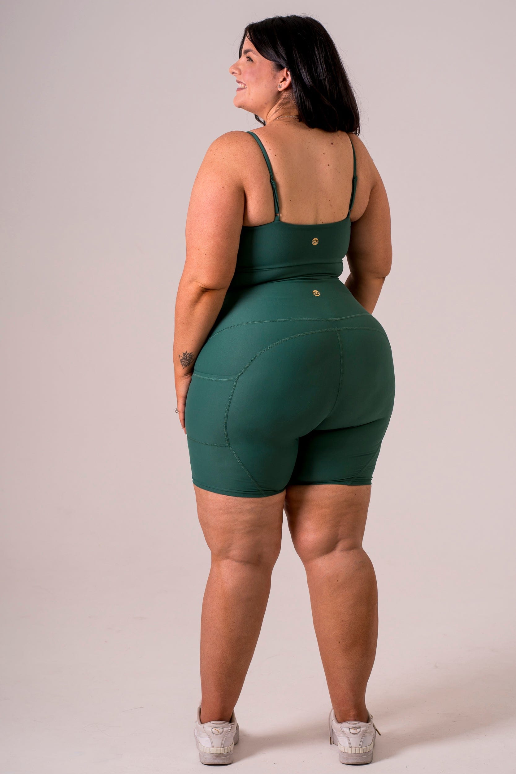 Forest Dynamic High Waisted Pocket Shaper Booty Shorts