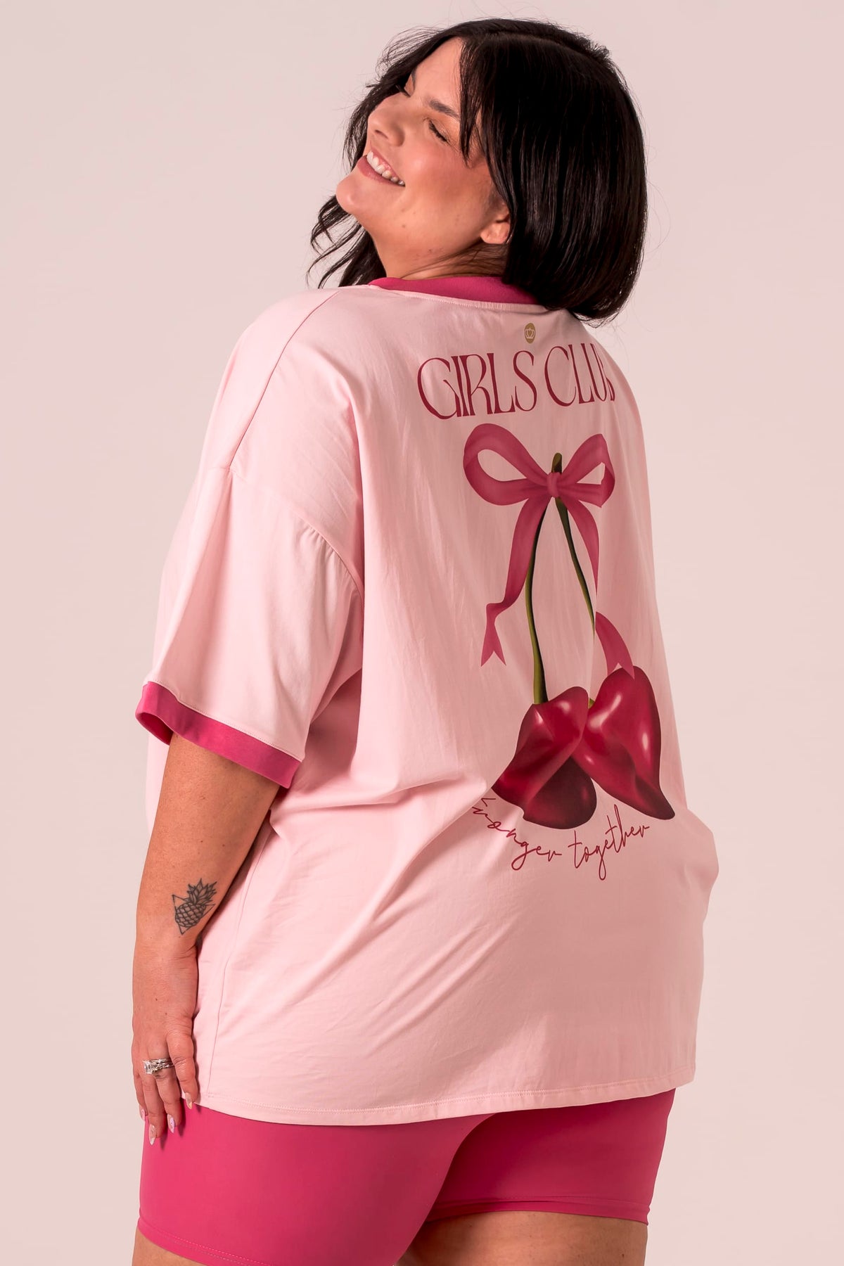 Girls Club V Neck Oversized T-Shirt