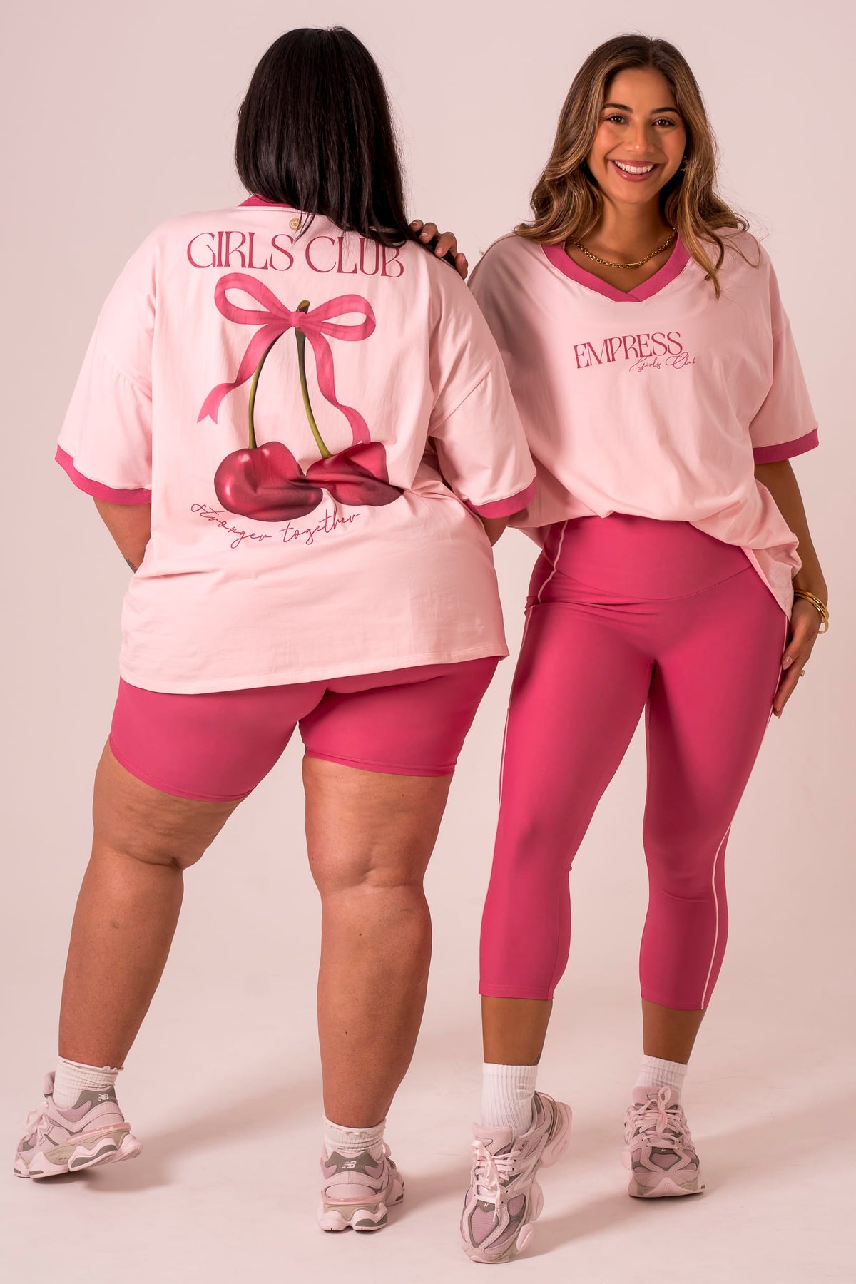 Girls Club V Neck Oversized T-Shirt