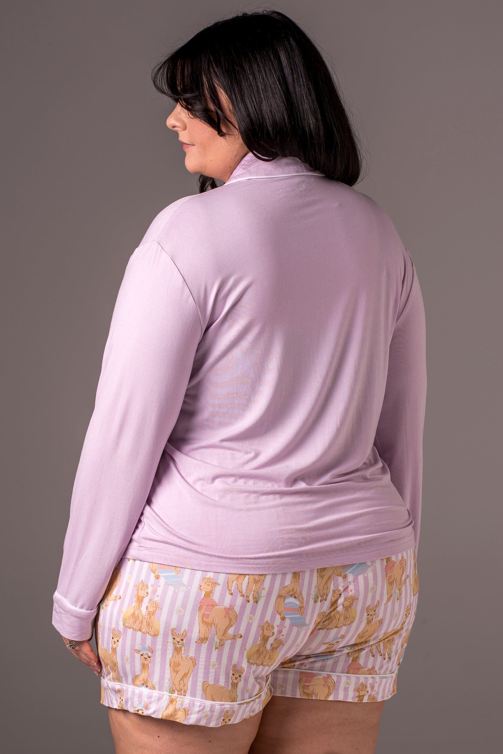 Lilac Bamboo Pyjama Long Sleeve Shirt