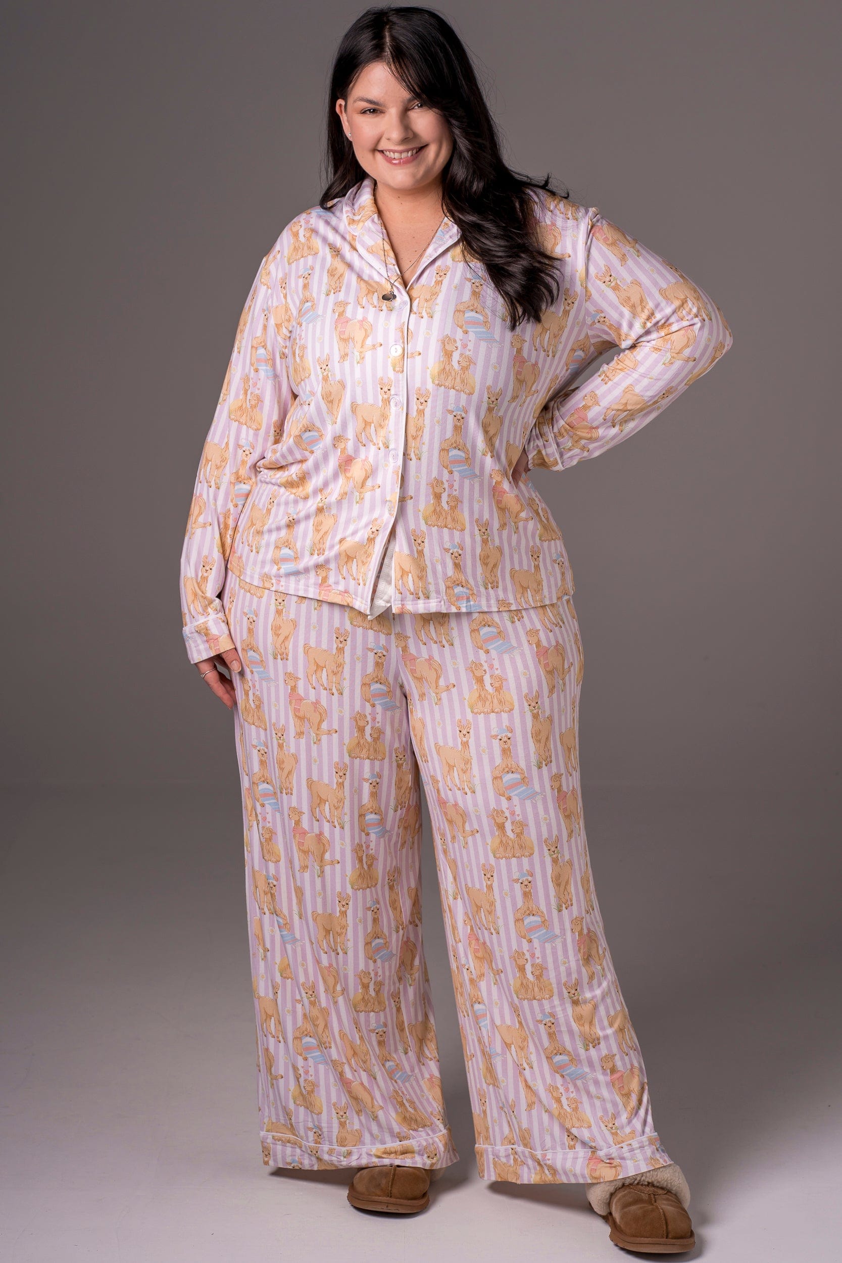 Llama Bamboo Pyjama Long Sleeve Shirt