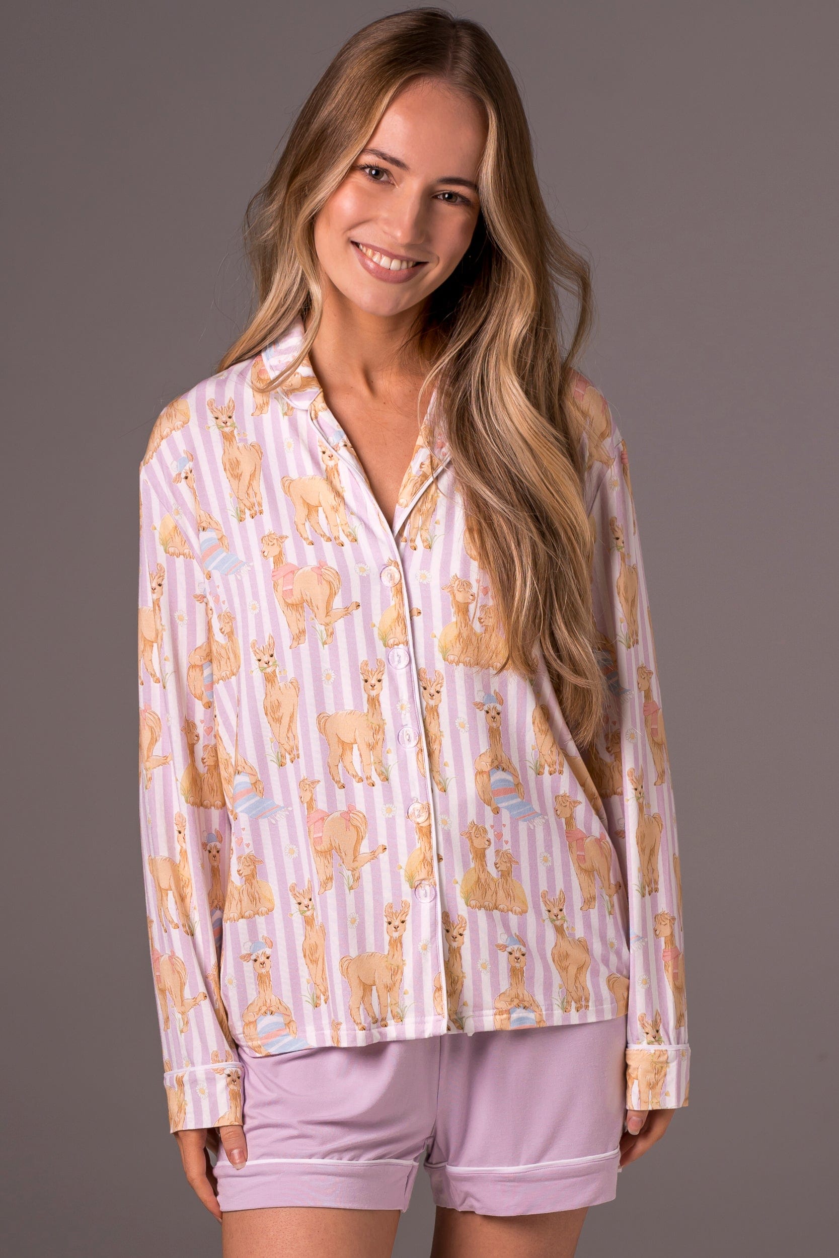 Llama Bamboo Pyjama Long Sleeve Shirt
