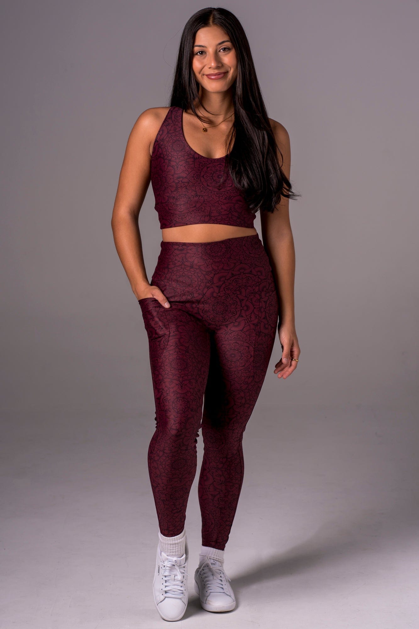 Mandala Dynamic High Waisted Pocket Ankle Biter Leggings