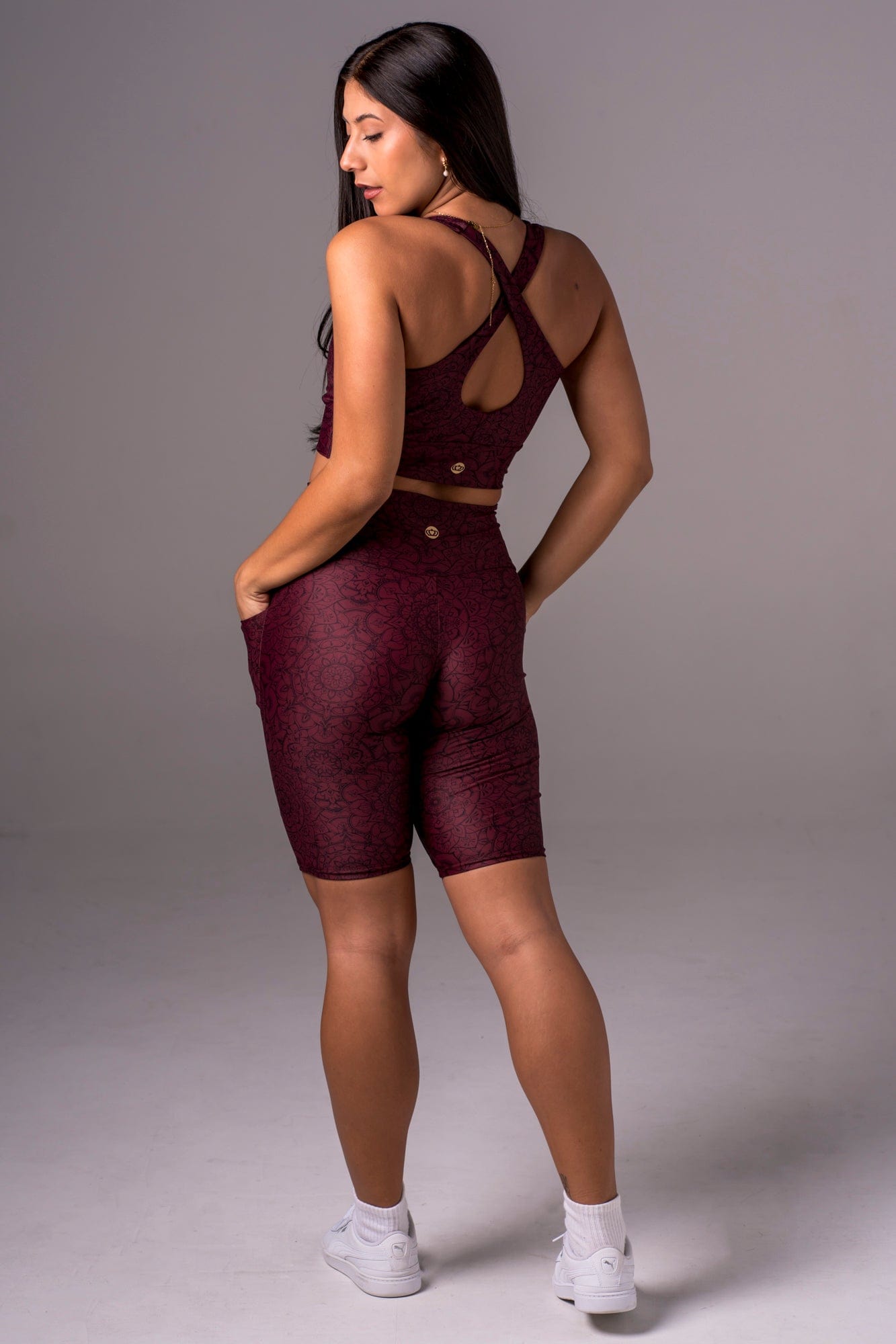 Mandala Dynamic High Waisted Pocket Bike Shorts