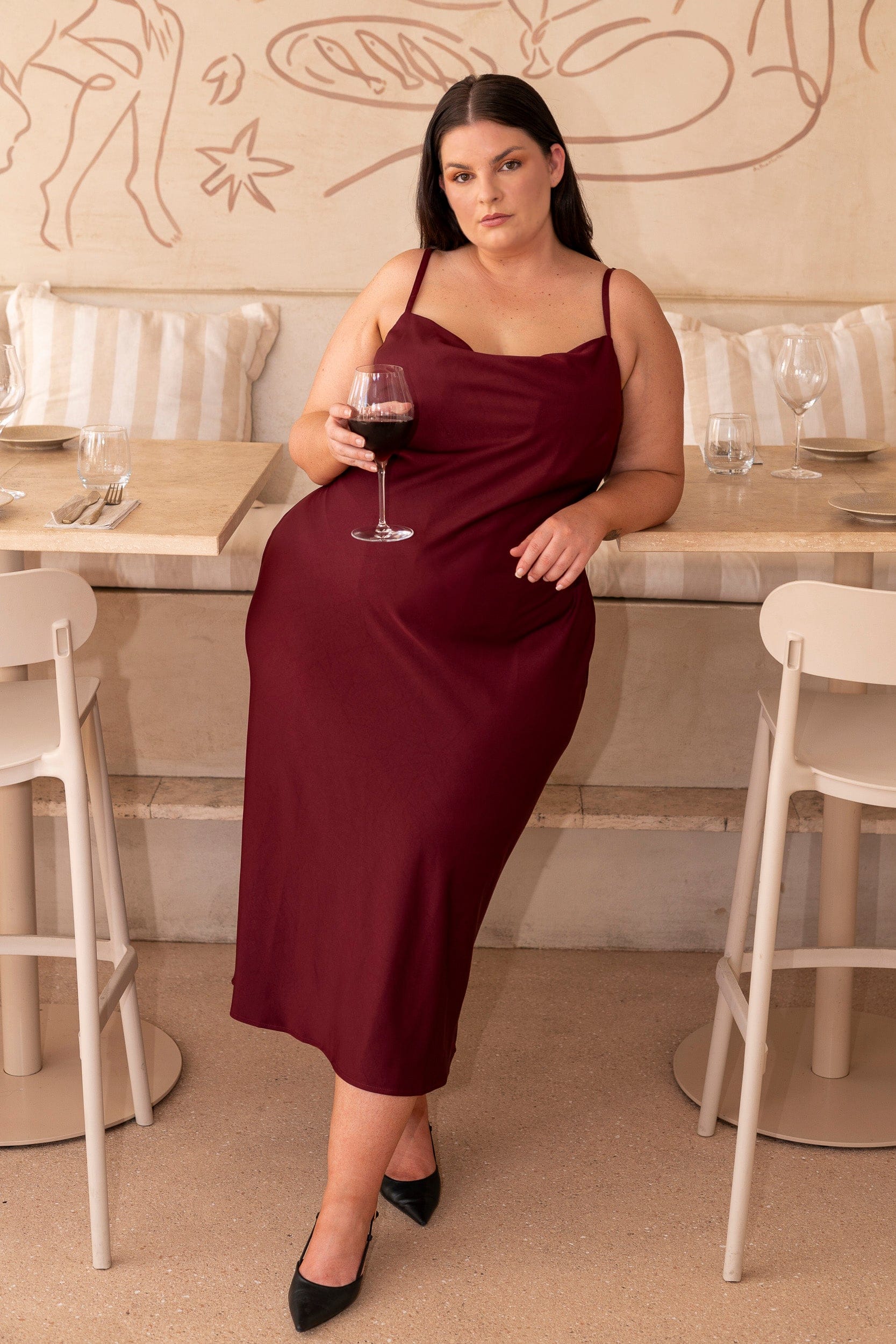 Merlo Cowl Neck Dress