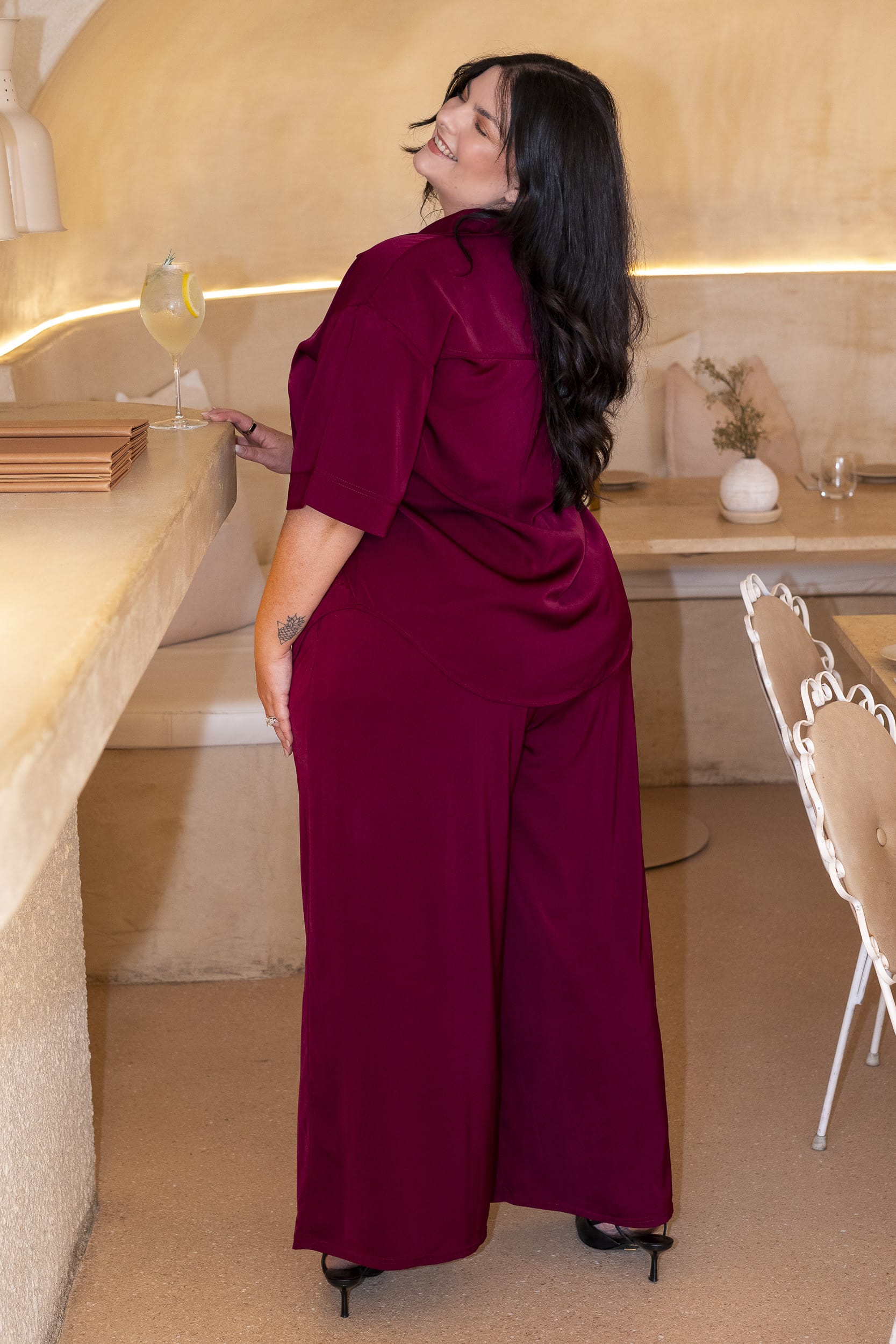 Merlot Wide Leg Pants