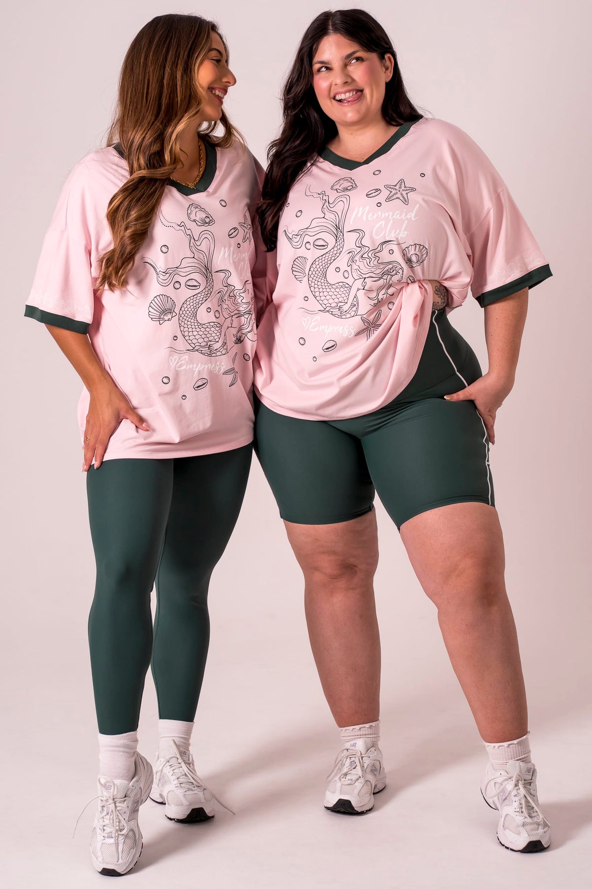 Mermaid Club V Neck Oversized T-Shirt