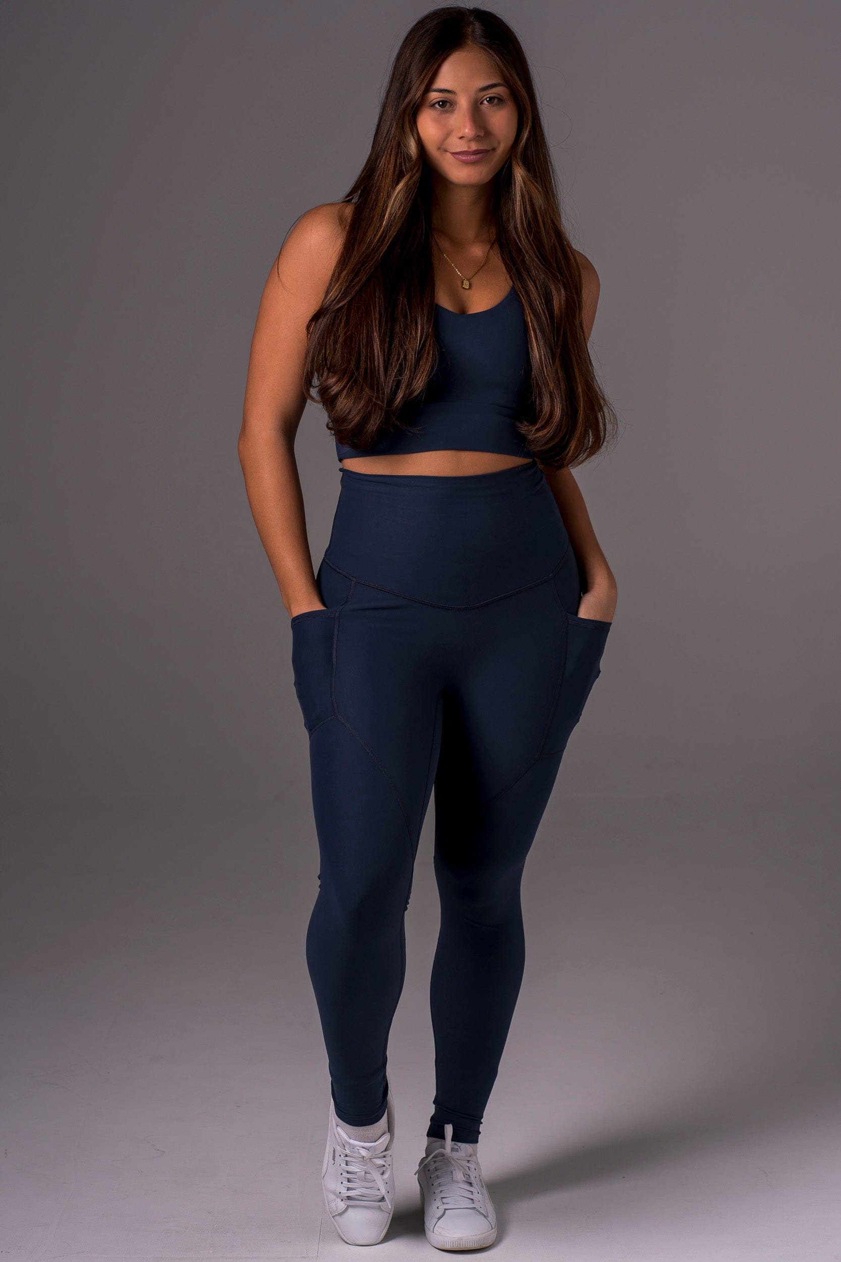 Midnight Dynamic High Waisted Pocket Shaper Ankle Biter Leggings
