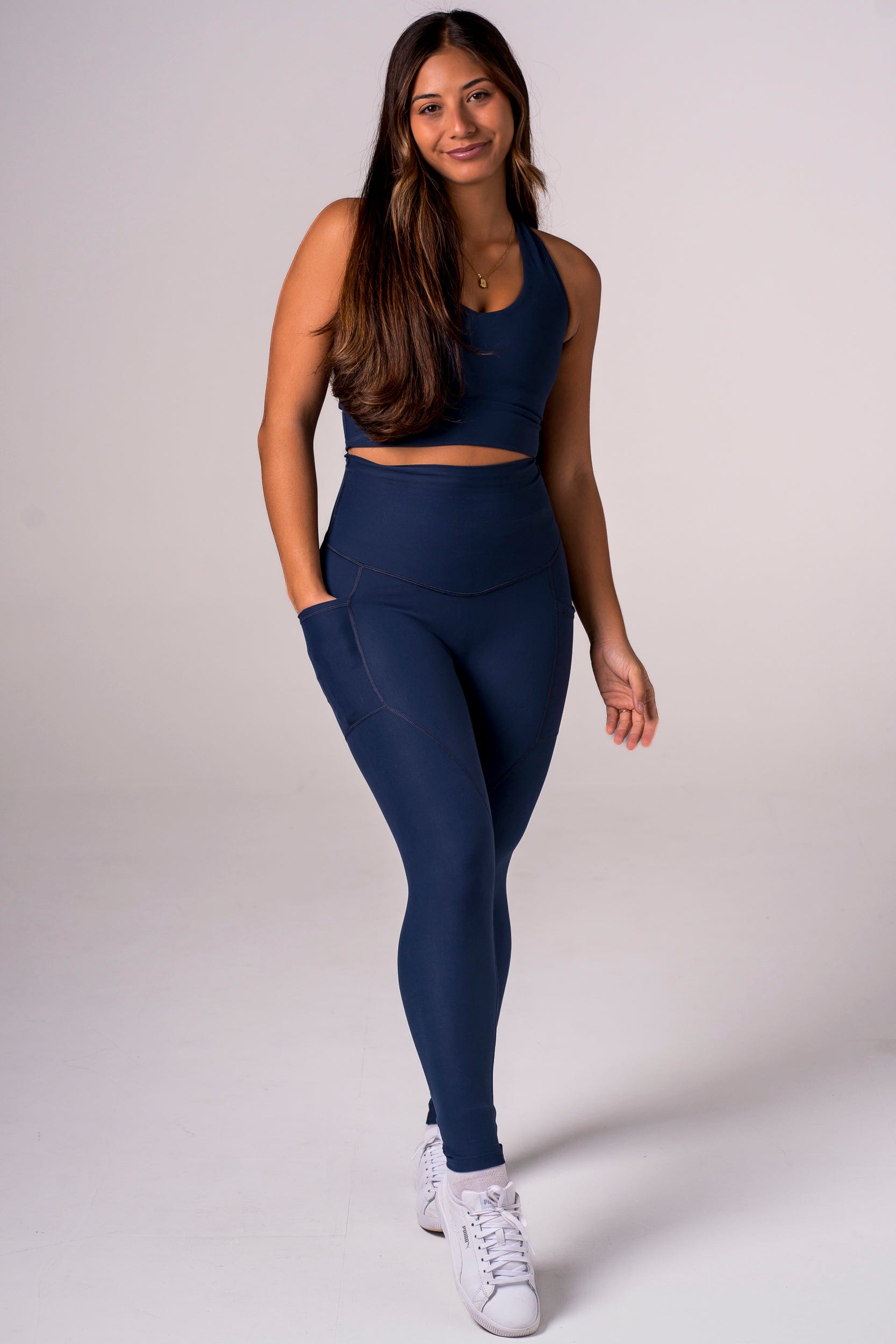 Midnight Dynamic High Waisted Pocket Shaper Ankle Biter Leggings