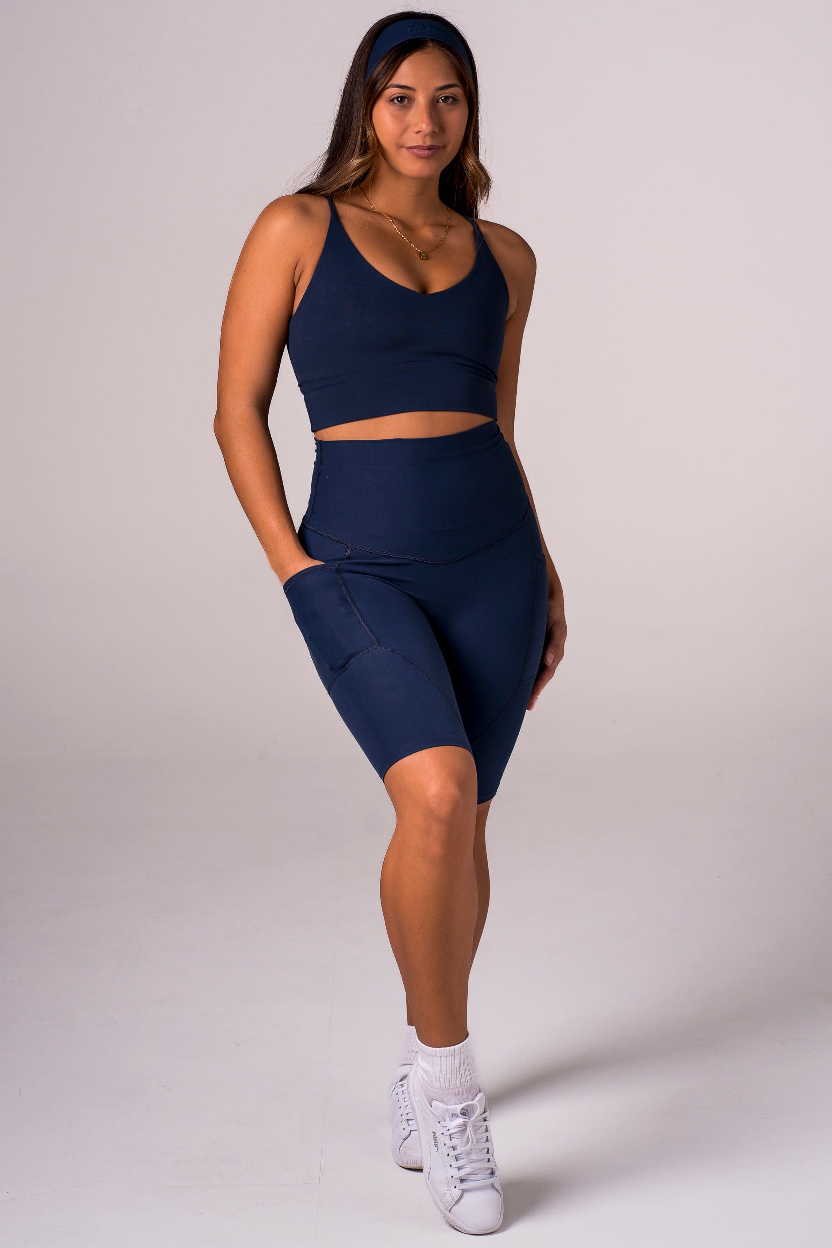 Midnight Dynamic High Waisted Pocket Shaper Bike Shorts