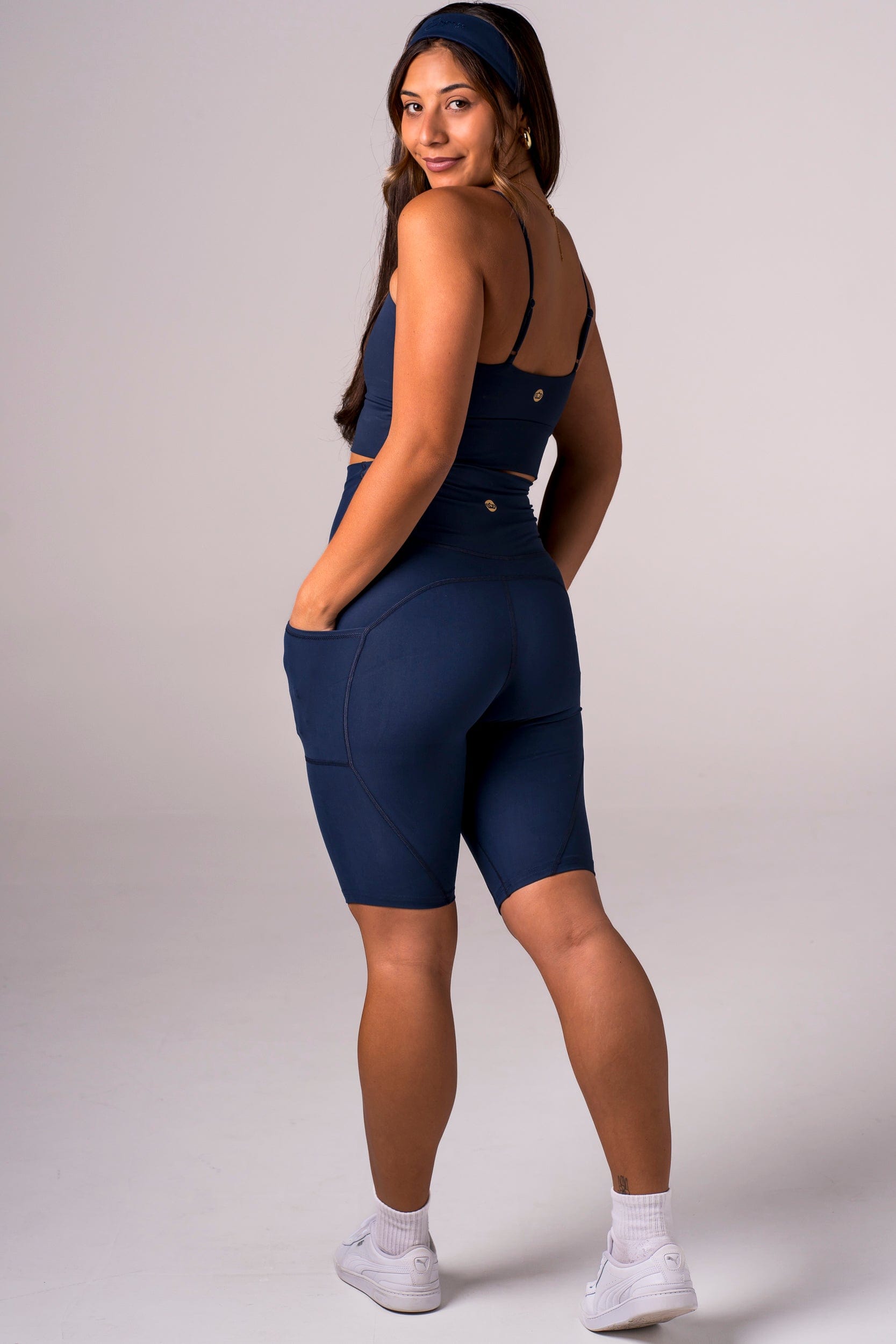 Midnight Dynamic High Waisted Pocket Shaper Bike Shorts