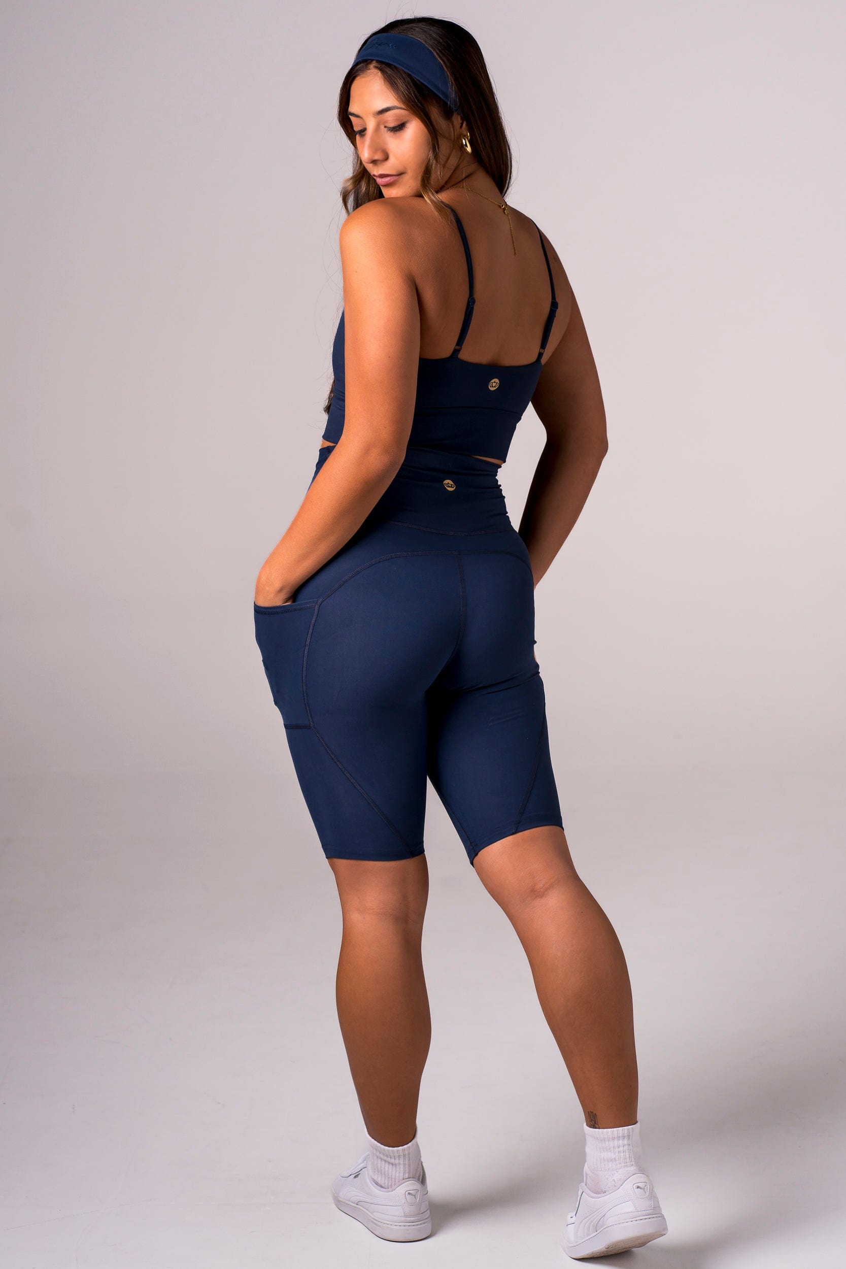 Midnight Dynamic High Waisted Pocket Shaper Bike Shorts
