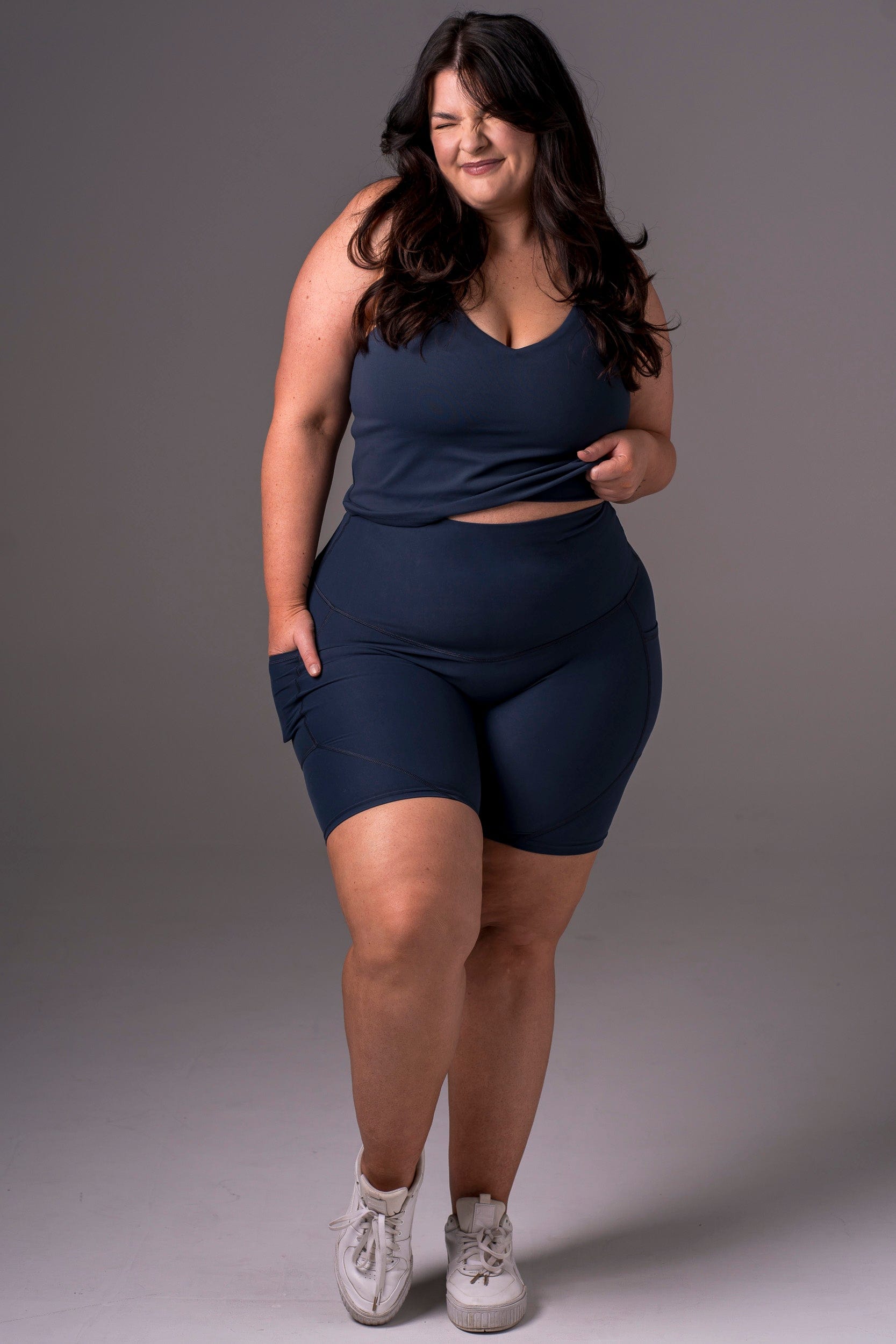 Midnight Dynamic High Waisted Pocket Shaper Booty Shorts