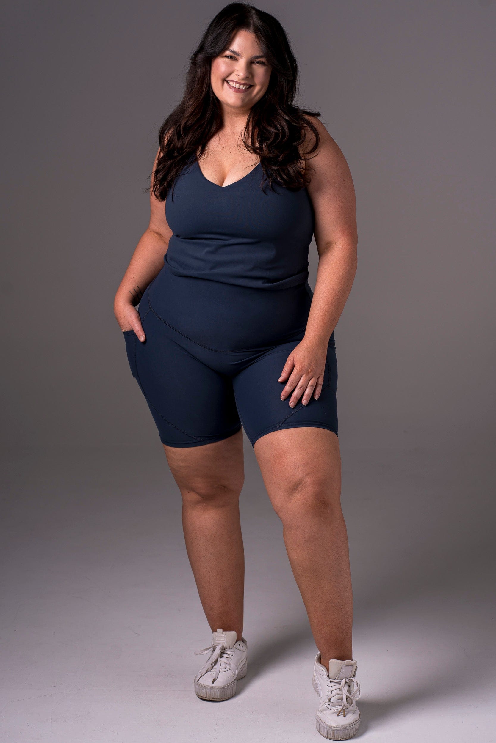 Midnight Dynamic High Waisted Pocket Shaper Booty Shorts
