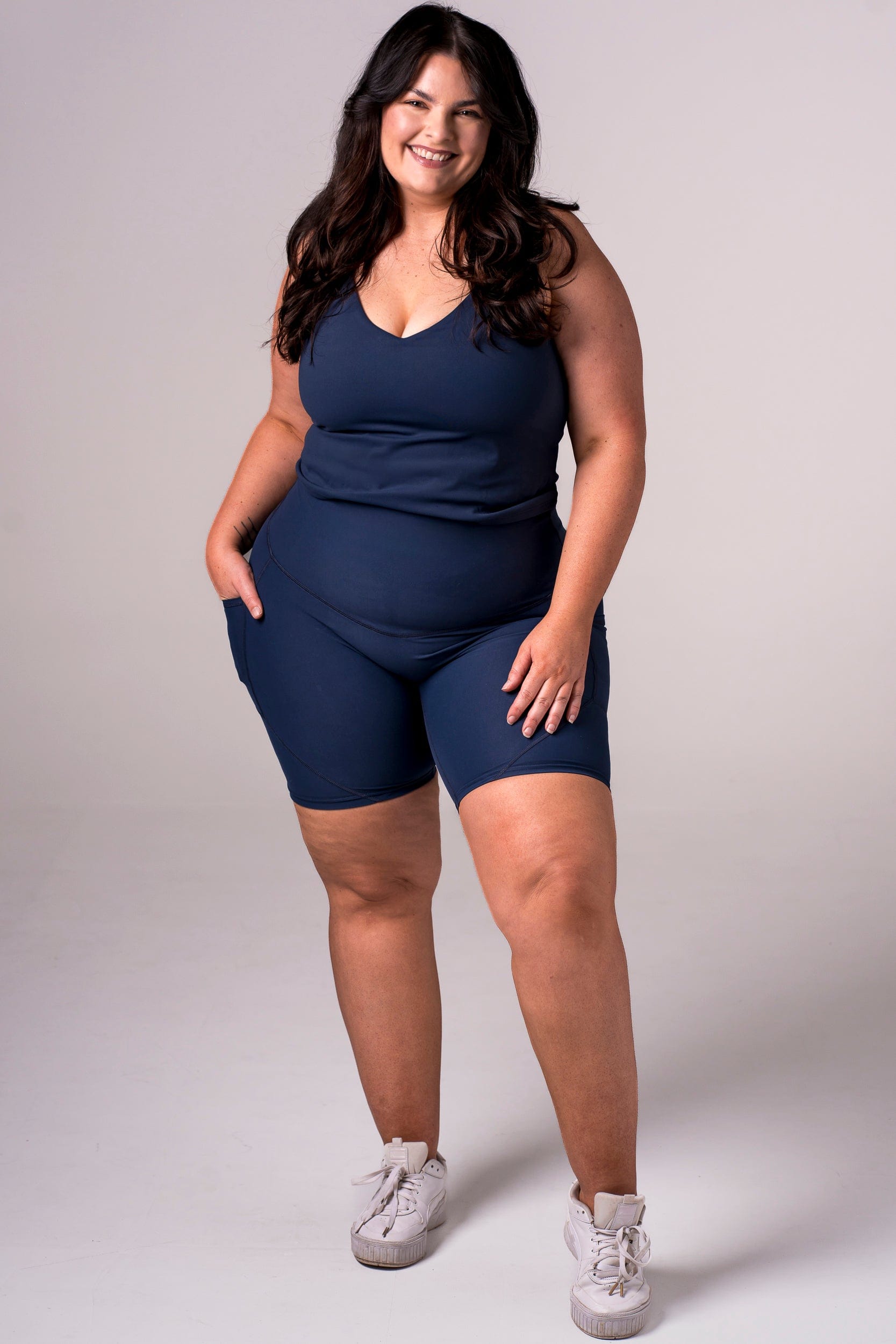 Midnight Dynamic High Waisted Pocket Shaper Booty Shorts