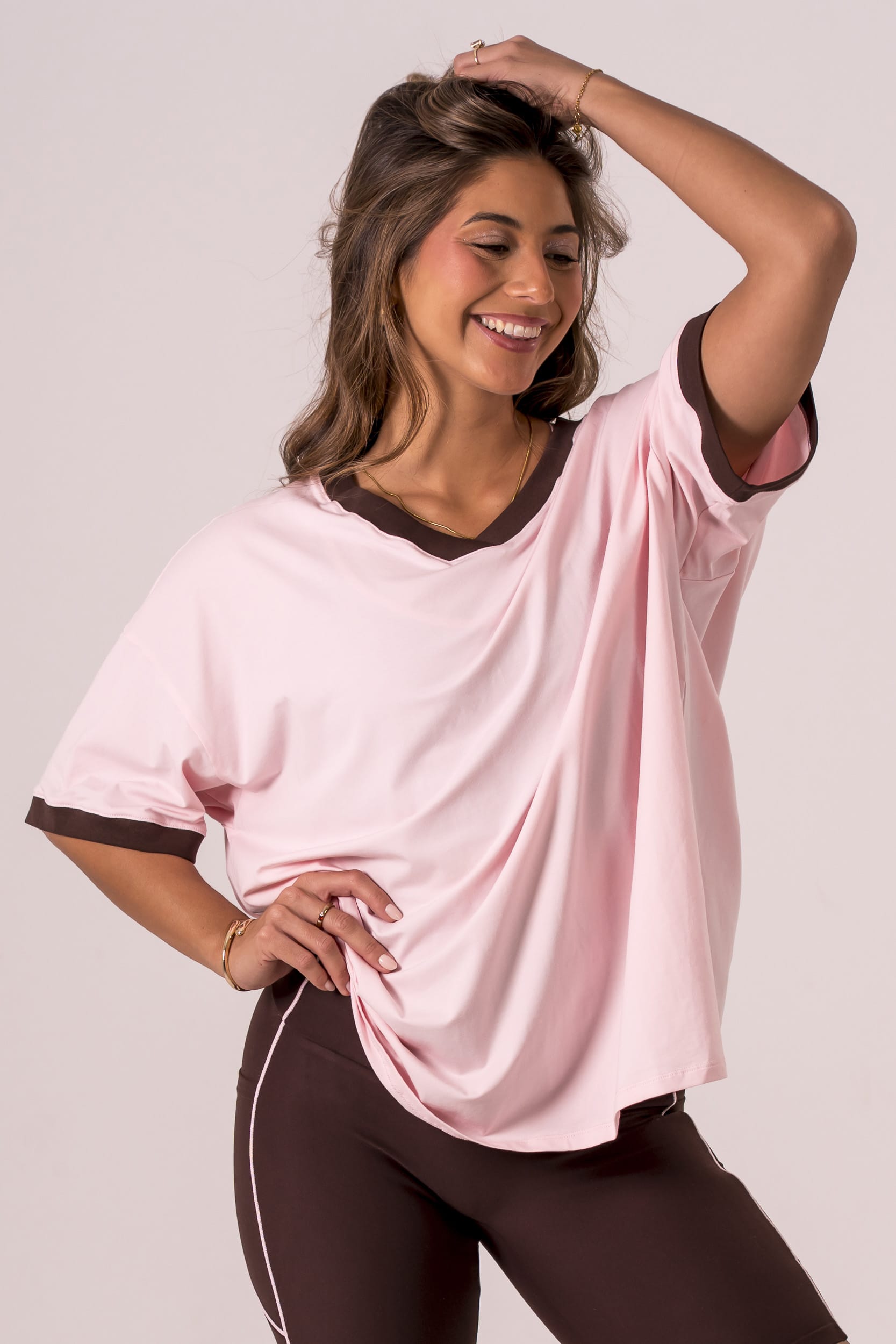 Milkshake V Neck Oversized T-Shirt