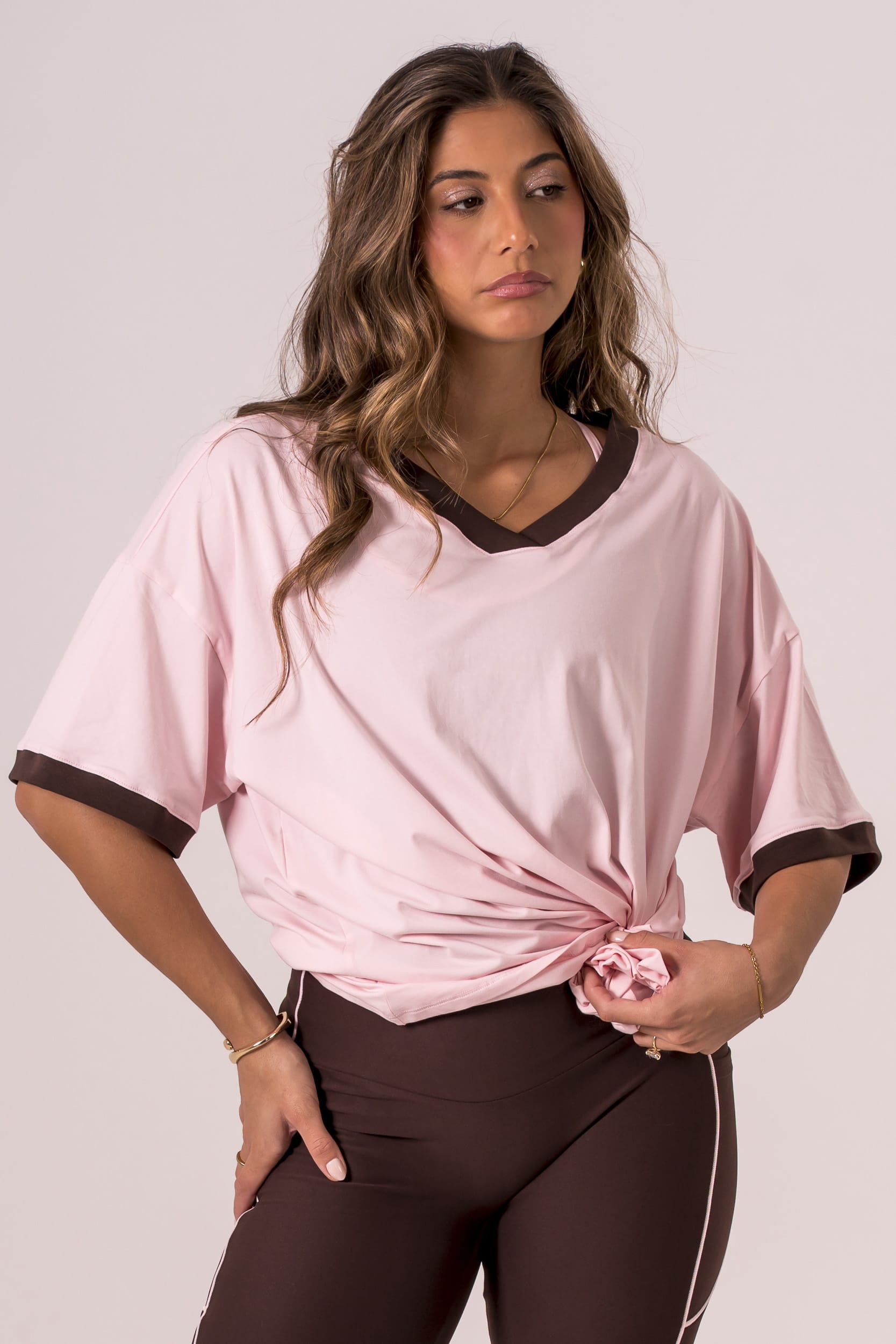 Milkshake V Neck Oversized T-Shirt