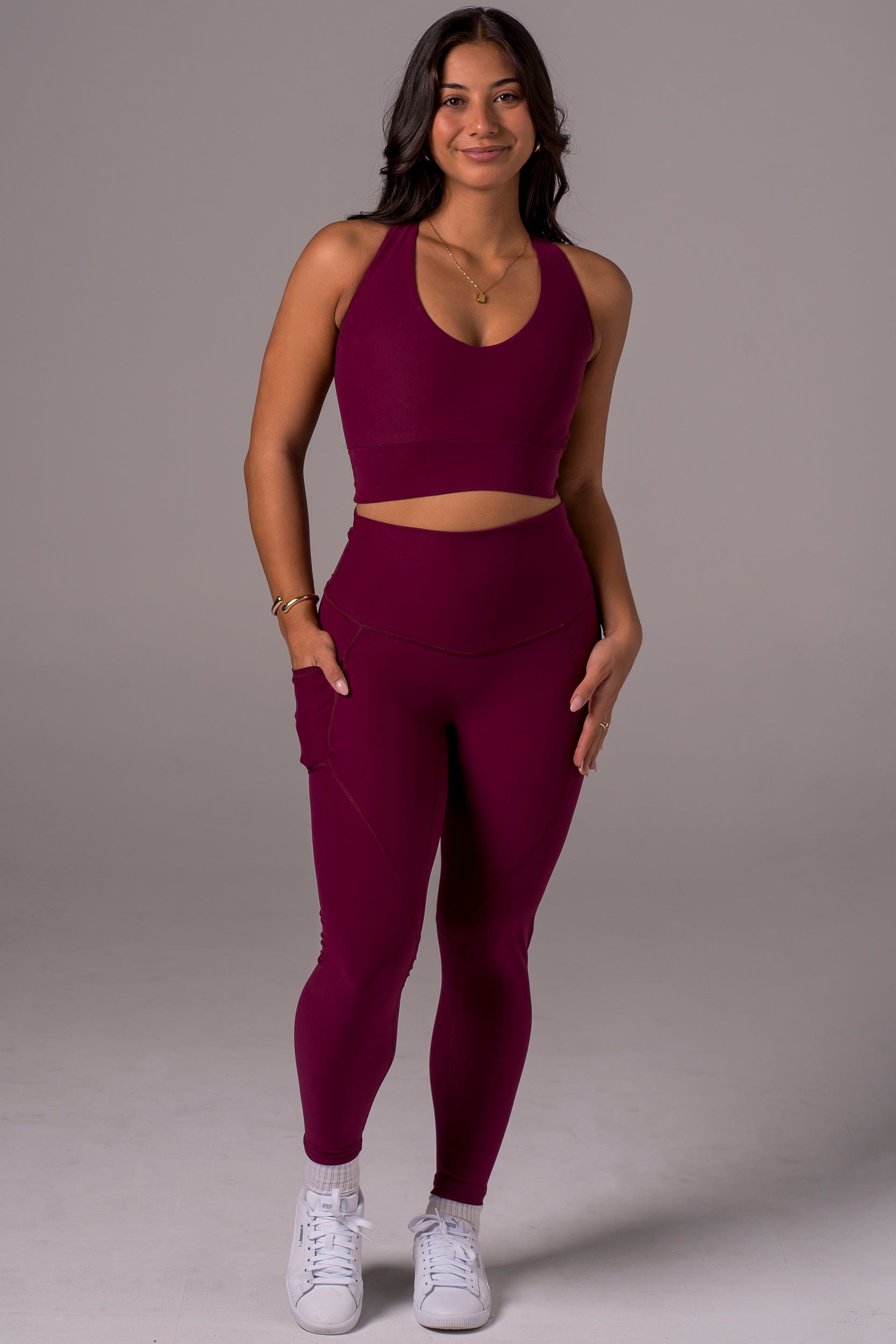 Mulberry Dynamic High Waisted Pocket Shaper Ankle Biter Leggings