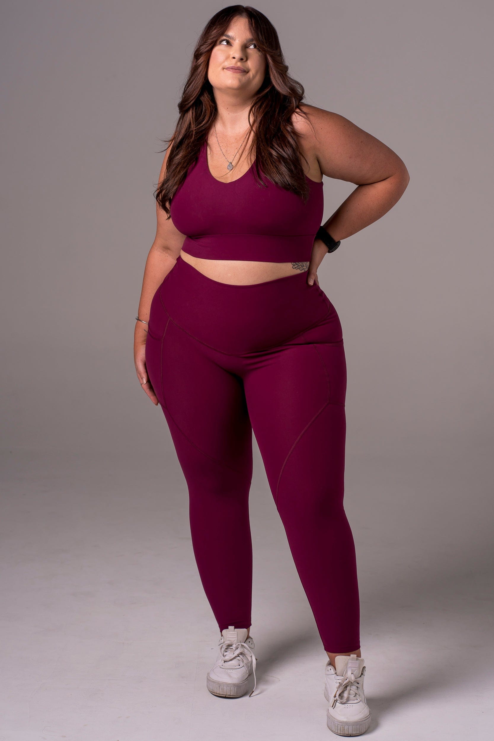 Mulberry Dynamic High Waisted Pocket Shaper Ankle Biter Leggings
