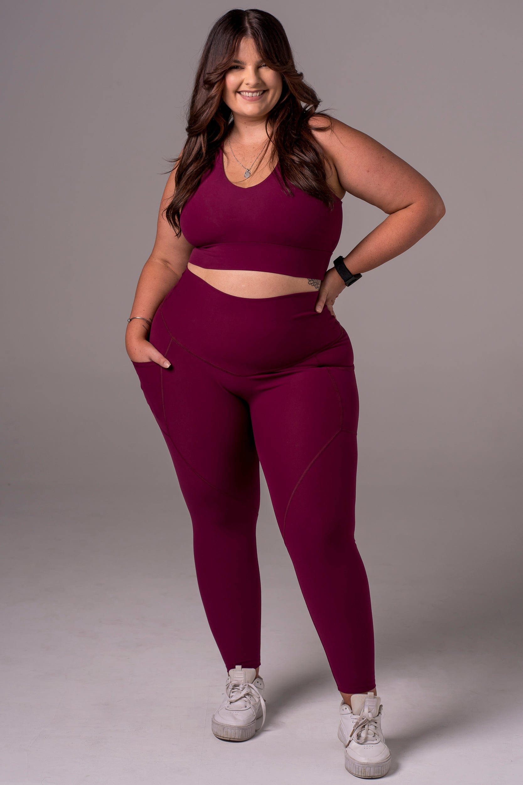 Mulberry Dynamic High Waisted Pocket Shaper Ankle Biter Leggings