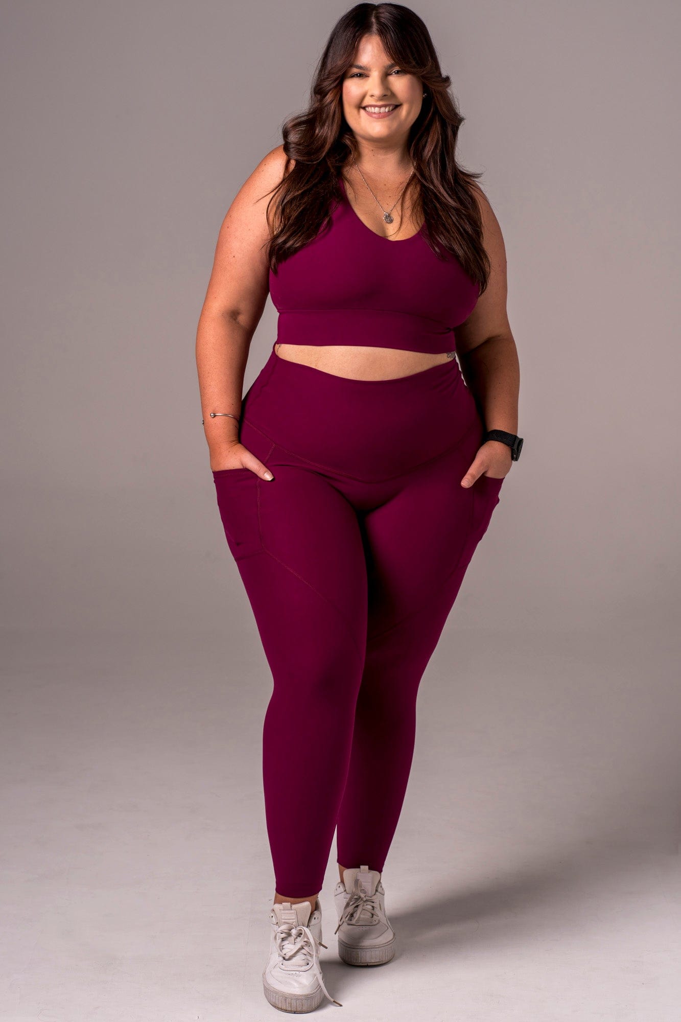 Mulberry Dynamic High Waisted Pocket Shaper Ankle Biter Leggings