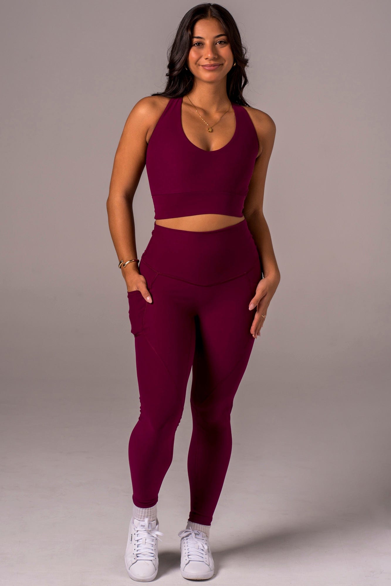 Mulberry Dynamic High Waisted Pocket Shaper Ankle Biter Leggings