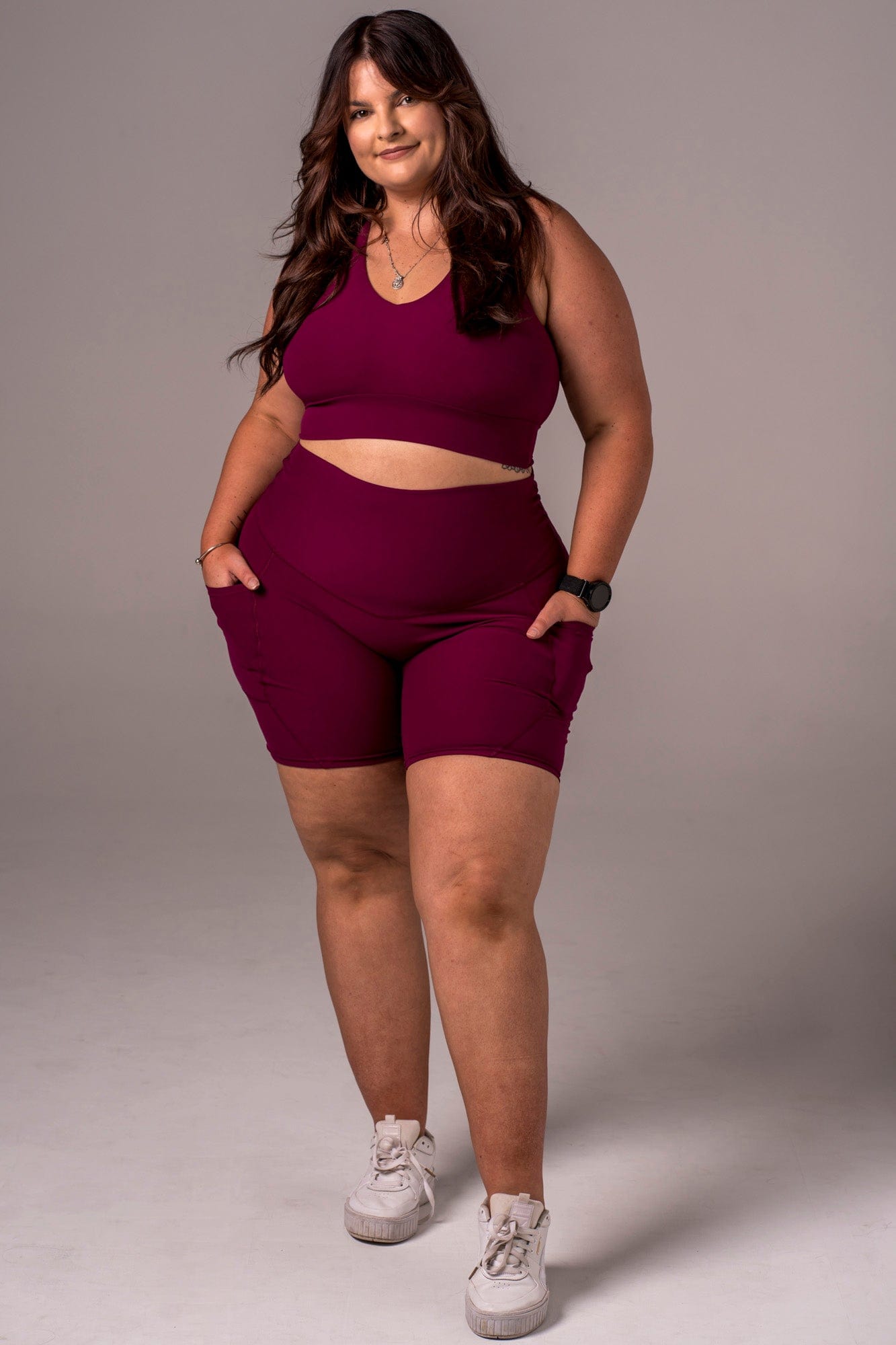Mulberry Dynamic High Waisted Pocket Shaper Booty Shorts